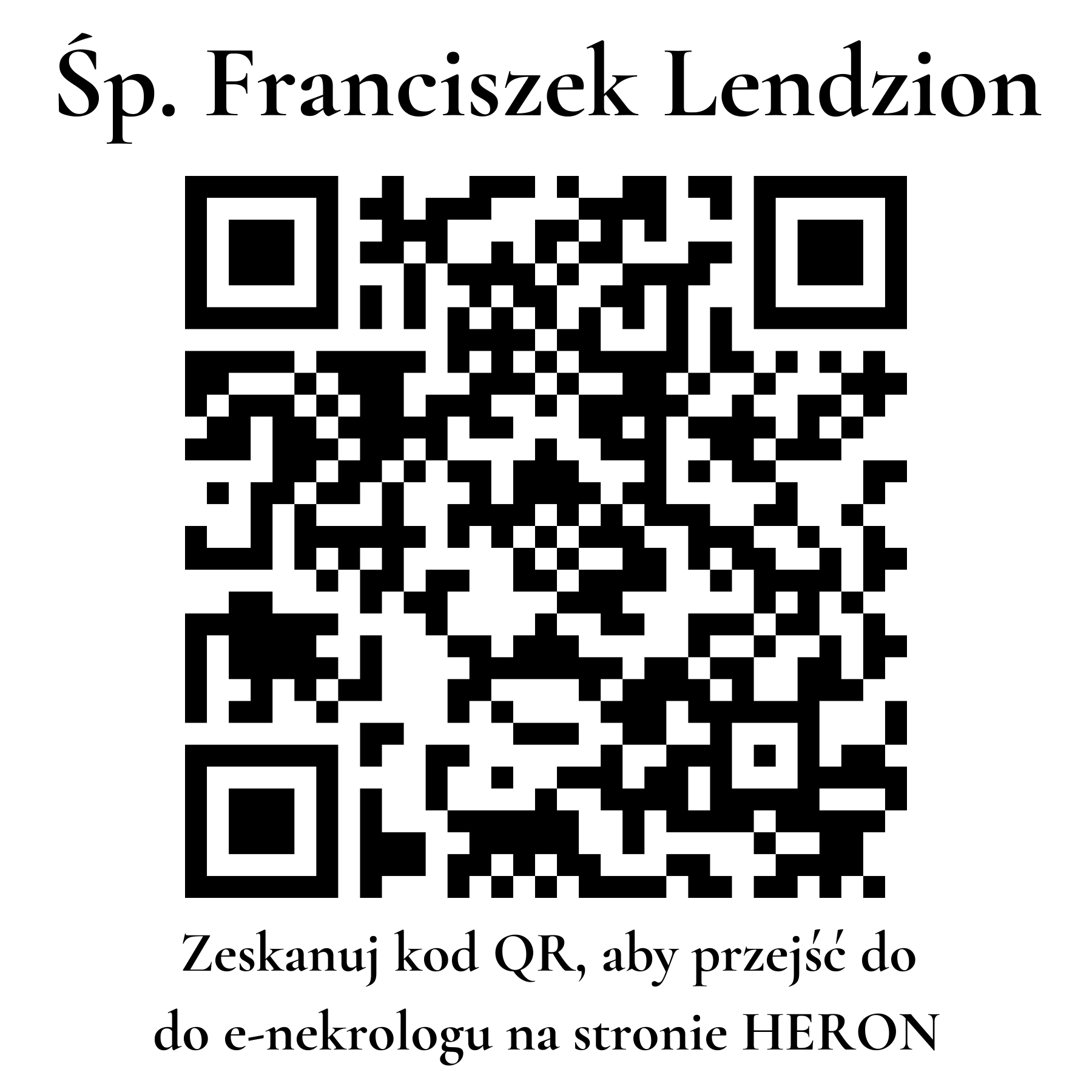 Kod QR do nekrologu Franciszek Lendzion Kod QR do nekrologu Franciszek Lendzion