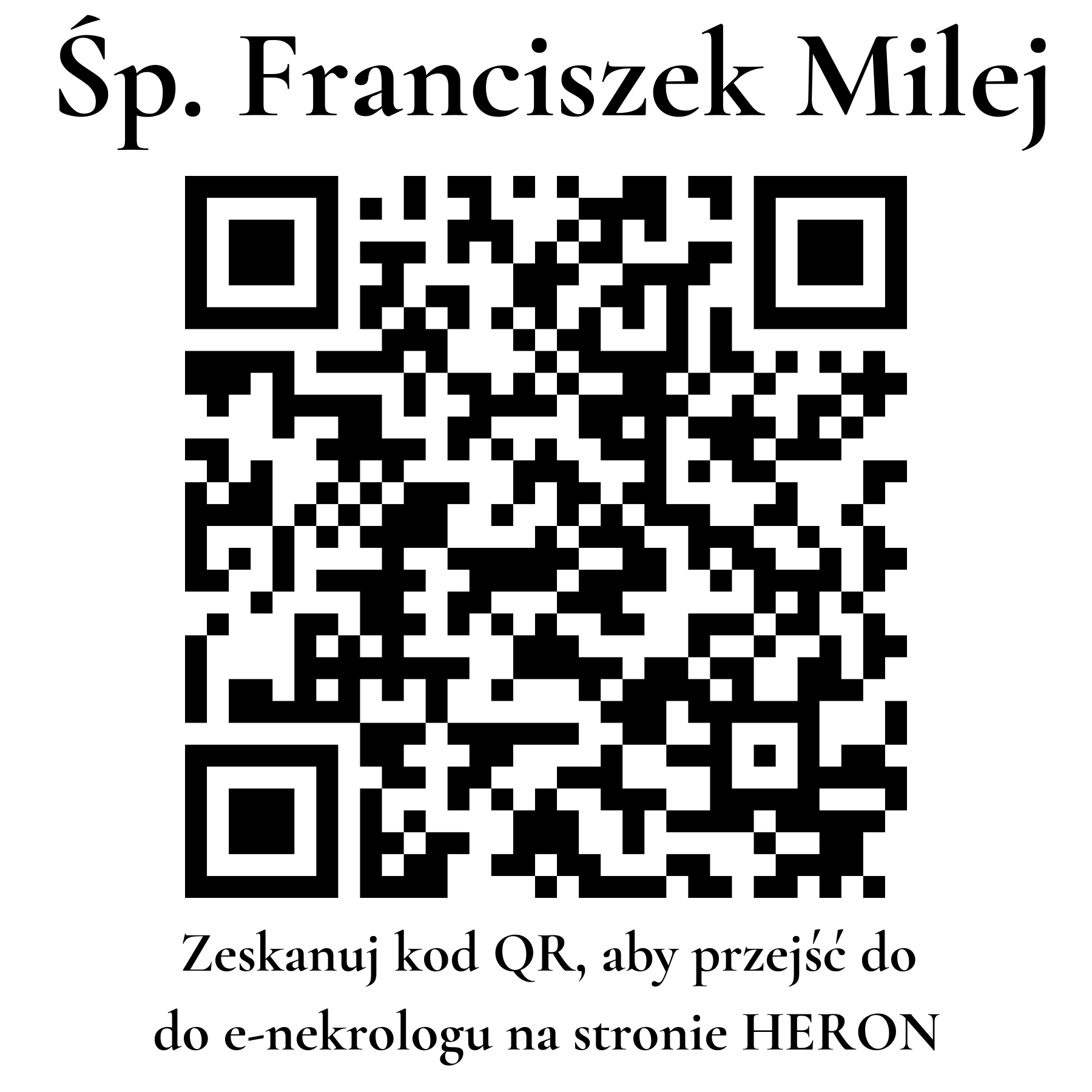 Kod QR do nekrologu Franciszek Milej