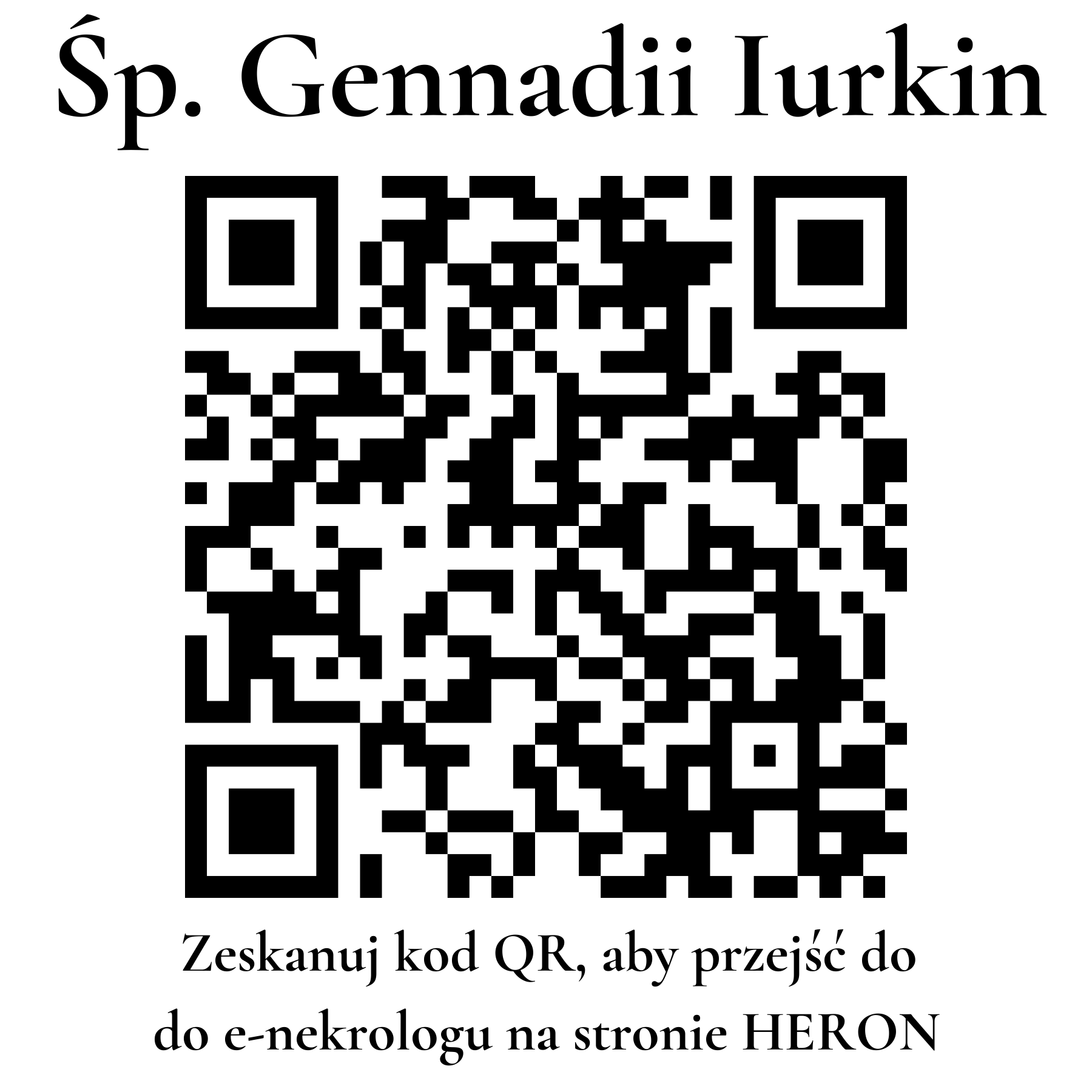 Kod QR do nekrologu Gennadii Iurkin