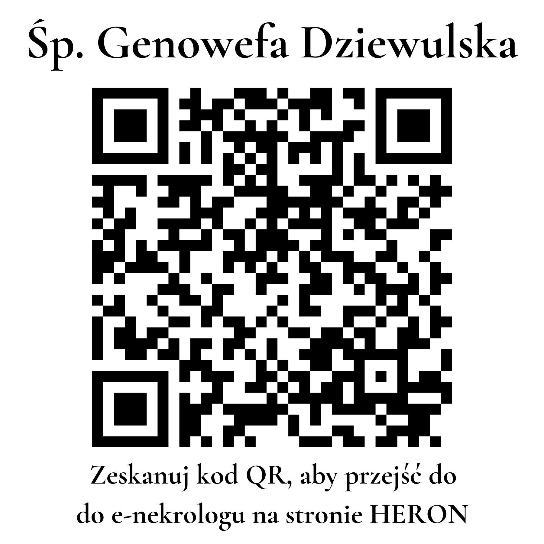 Kod QR do nekrologu Genowefa Dziewulska