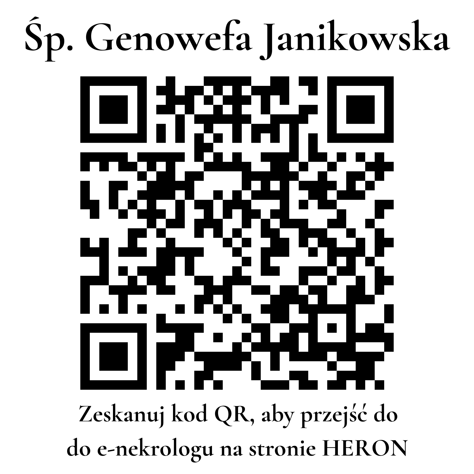 Kod QR do nekrologu Genowefa Janikowska