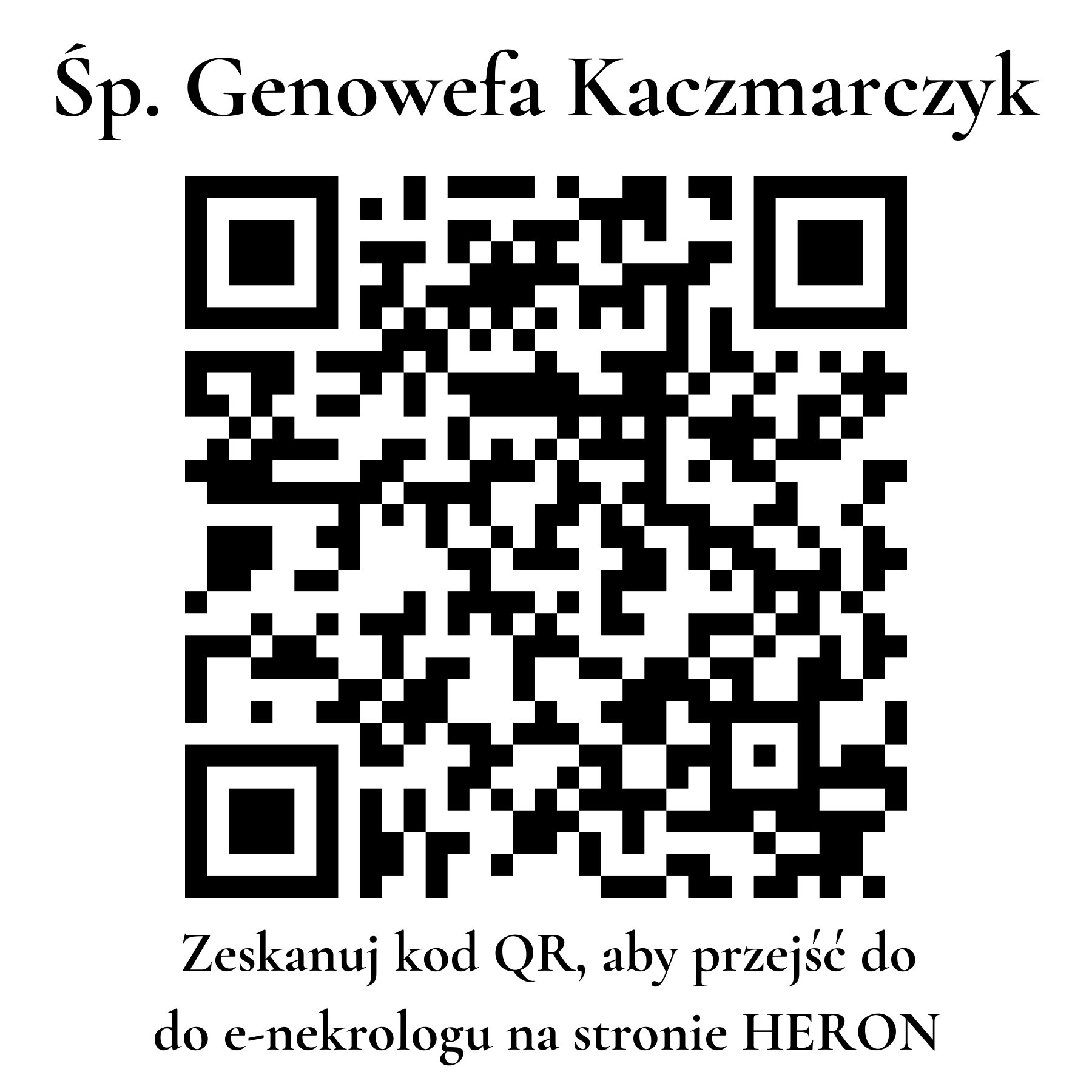 Kod QR do nekrologu Genowefa Kaczmarczyk