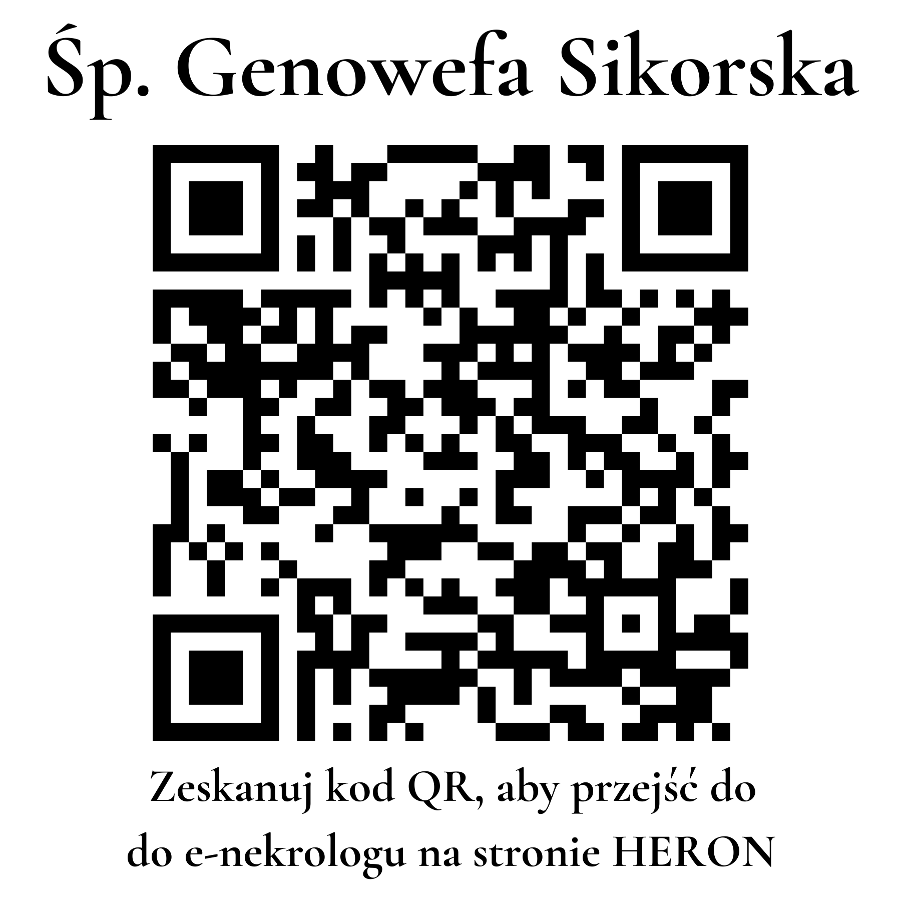 Kod QR do nekrologu Genowefa Sikorska