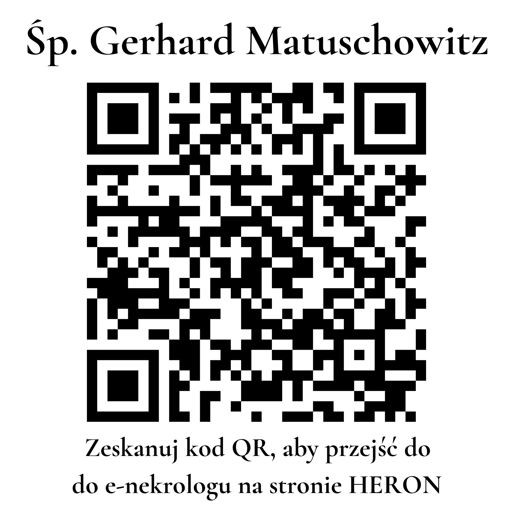 Kod QR do nekrologu Gerhard Matuschowitz
