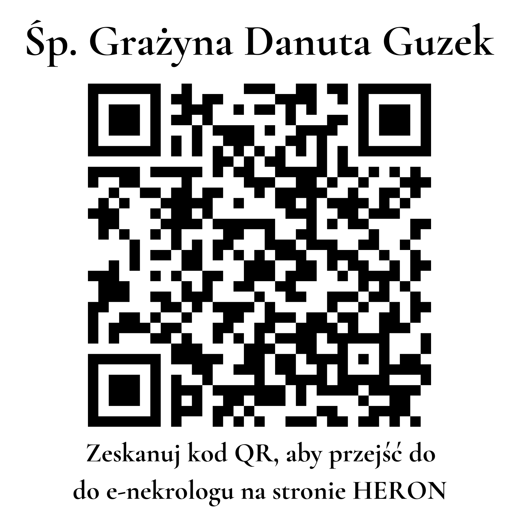 Kod QR do nekrologu Grażyna Danuta Guzek