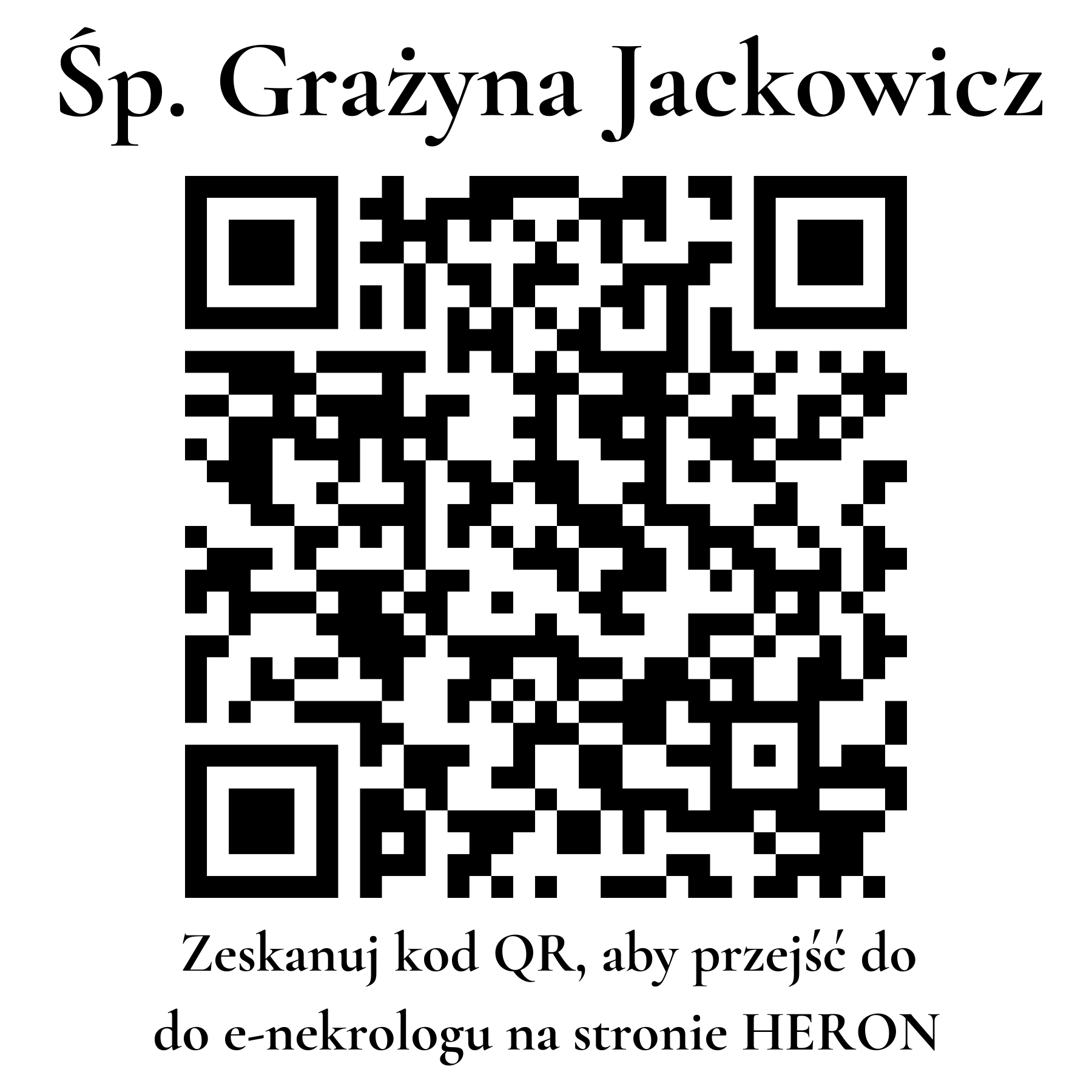 Kod QR do nekrologu Grażyna Jackowicz Kod QR do nekrologu Grażyna Jackowicz