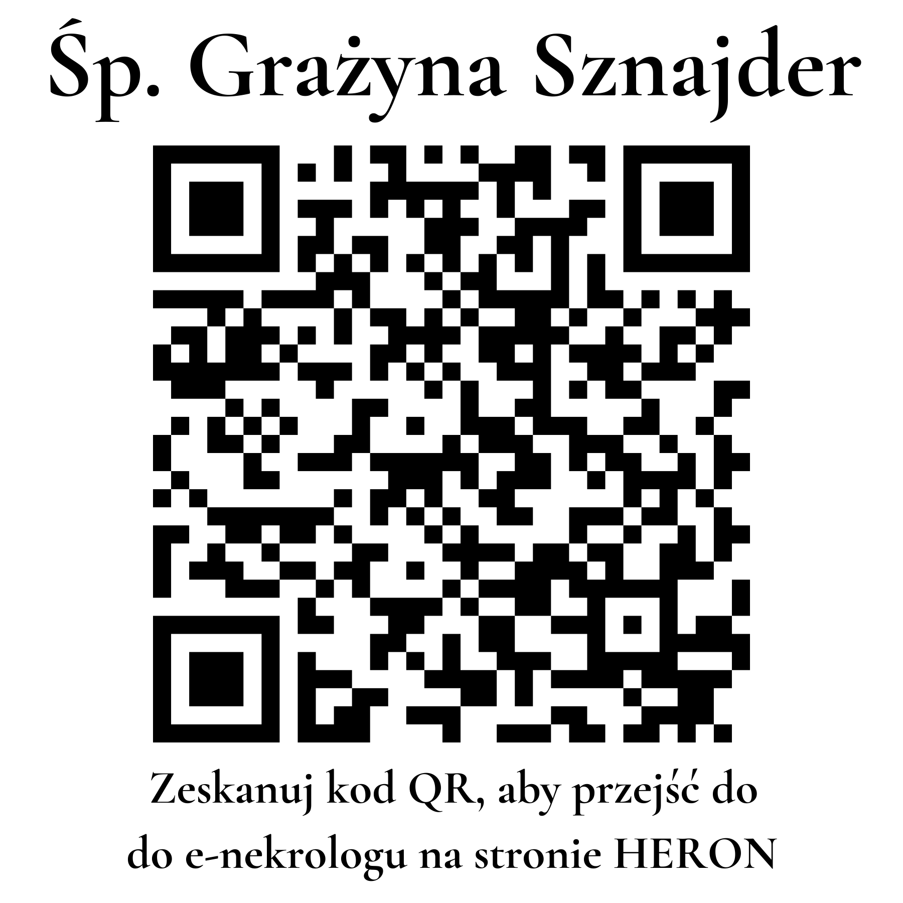 Kod QR do nekrologu Grażyna Sznajder Kod QR do nekrologu Grażyna Sznajder