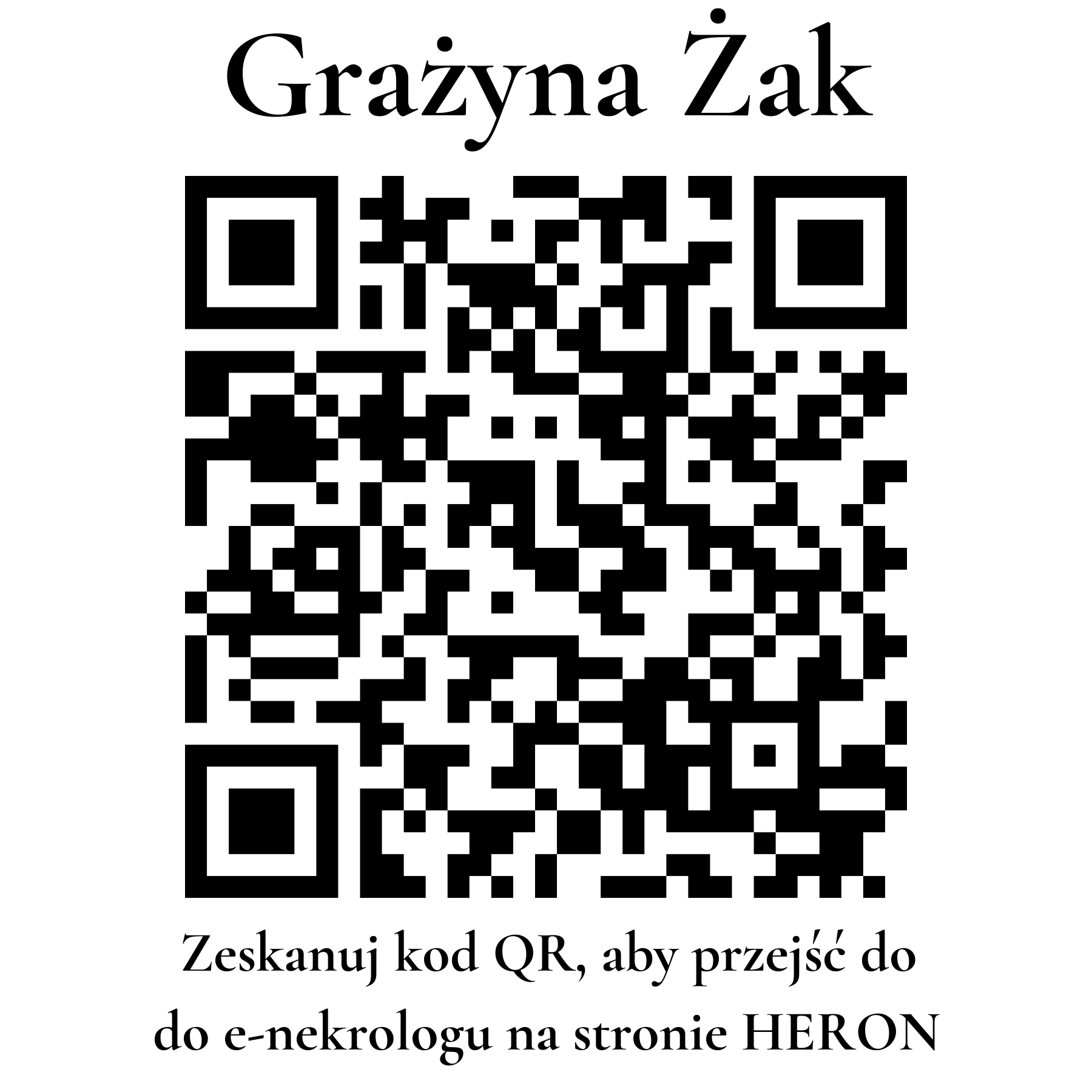 Kod QR do nekrologu Grażyna Żak