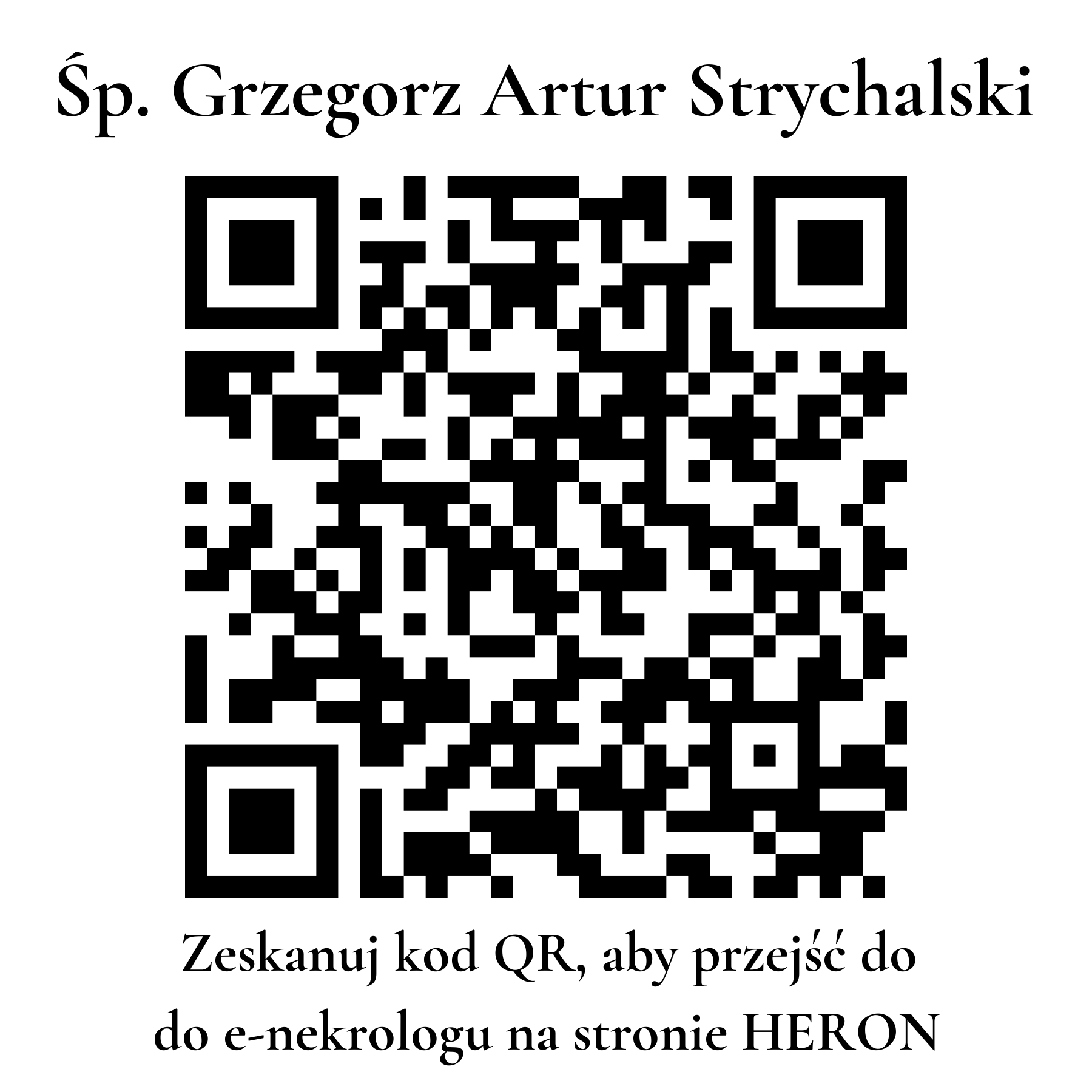 Kod QR do nekrologu Grzegorz Artur Strychalski