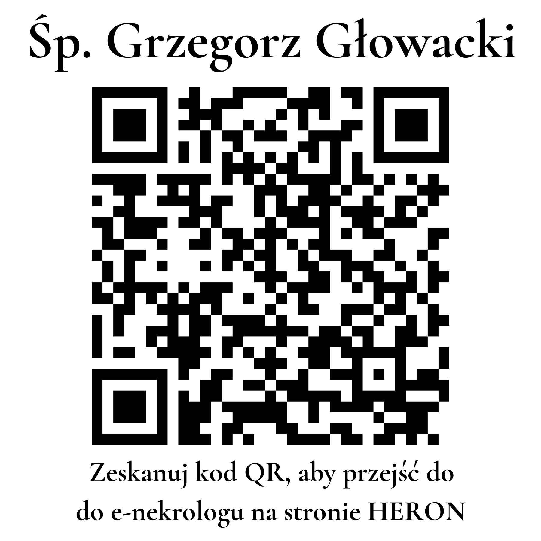 Kod QR do nekrologu Grzegorz Głowacki
