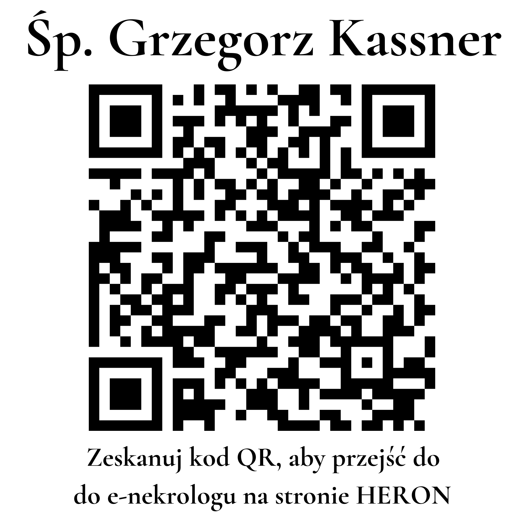 Kod QR do nekrologu Grzegorz Kassner