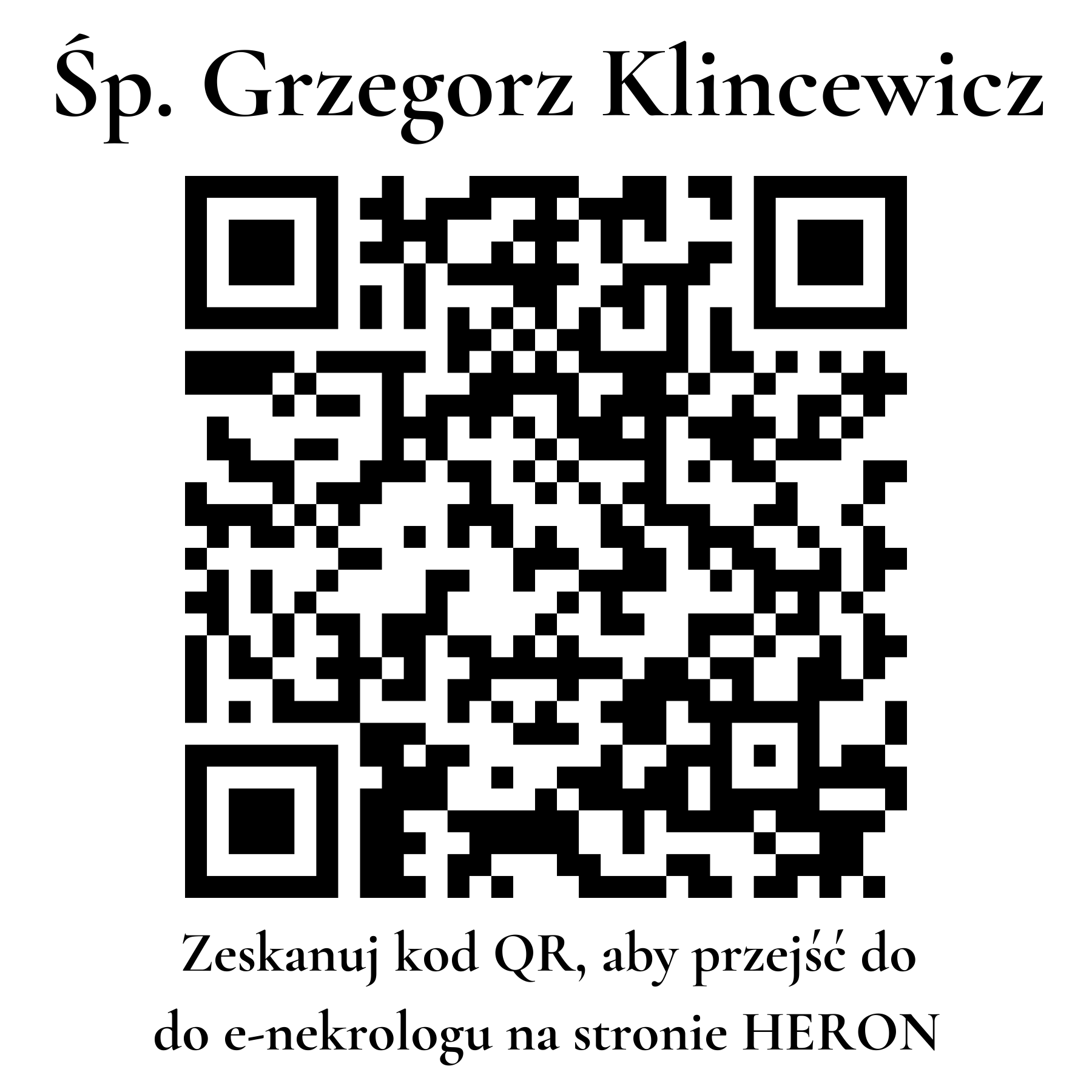 Kod QR do nekrologu Grzegorz Klincewicz