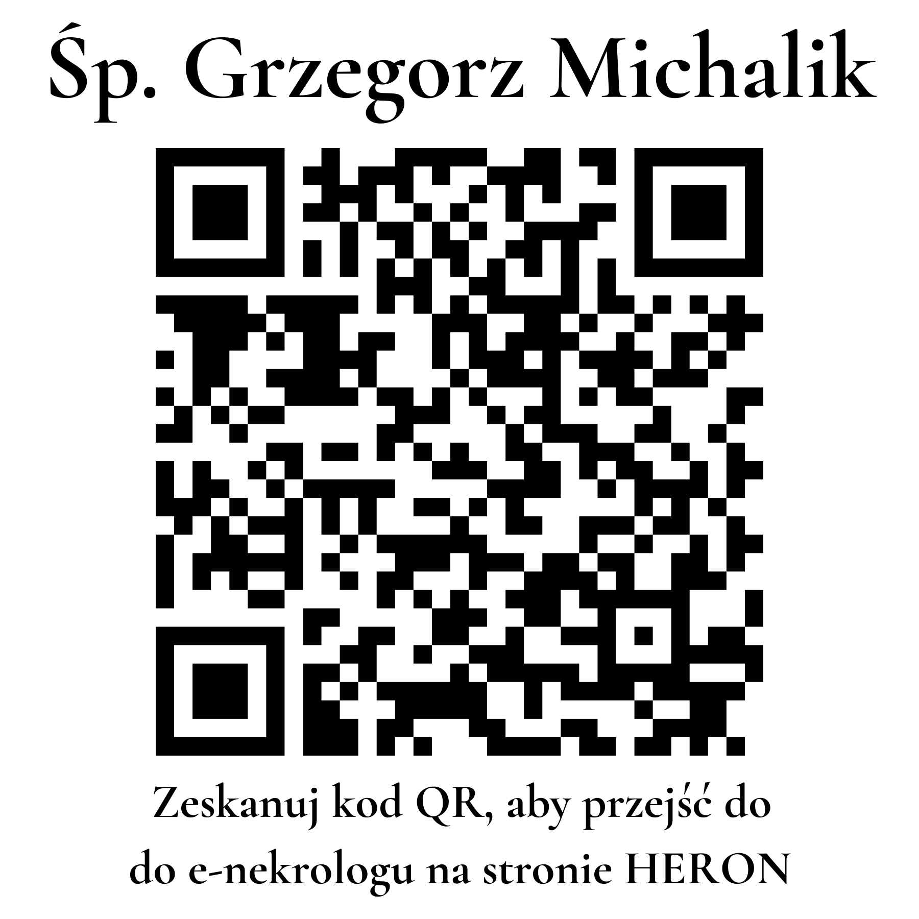 Kod QR do nekrologu Grzegorz Michalik