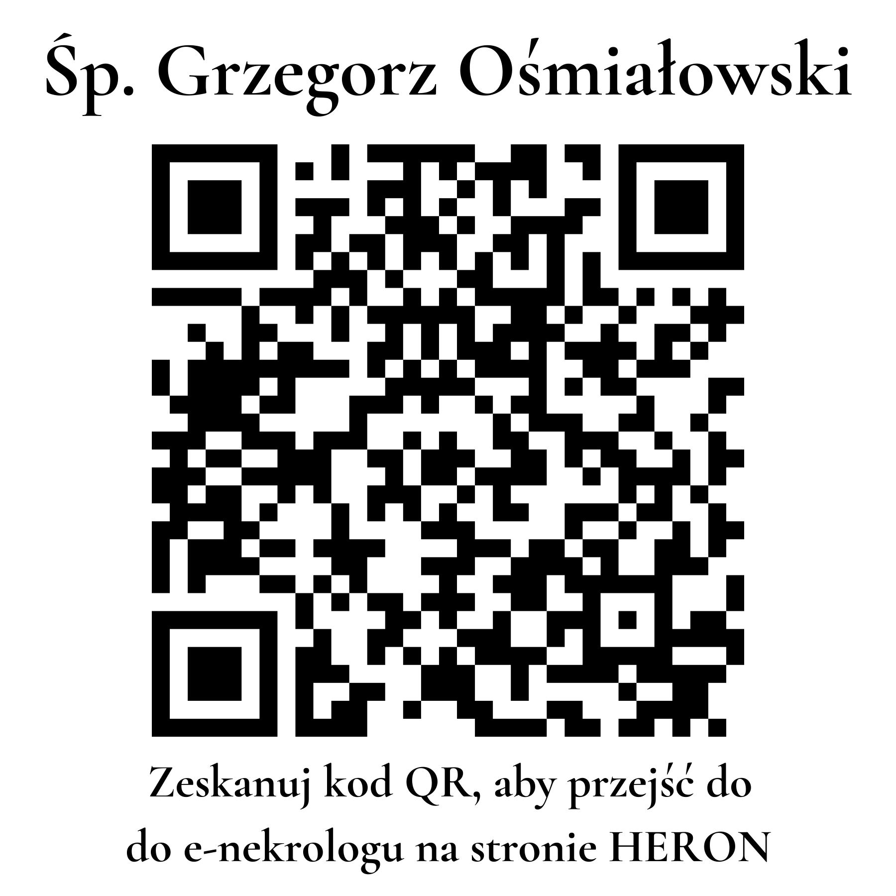 Kod QR do nekrologu Grzegorz Ośmiałowski