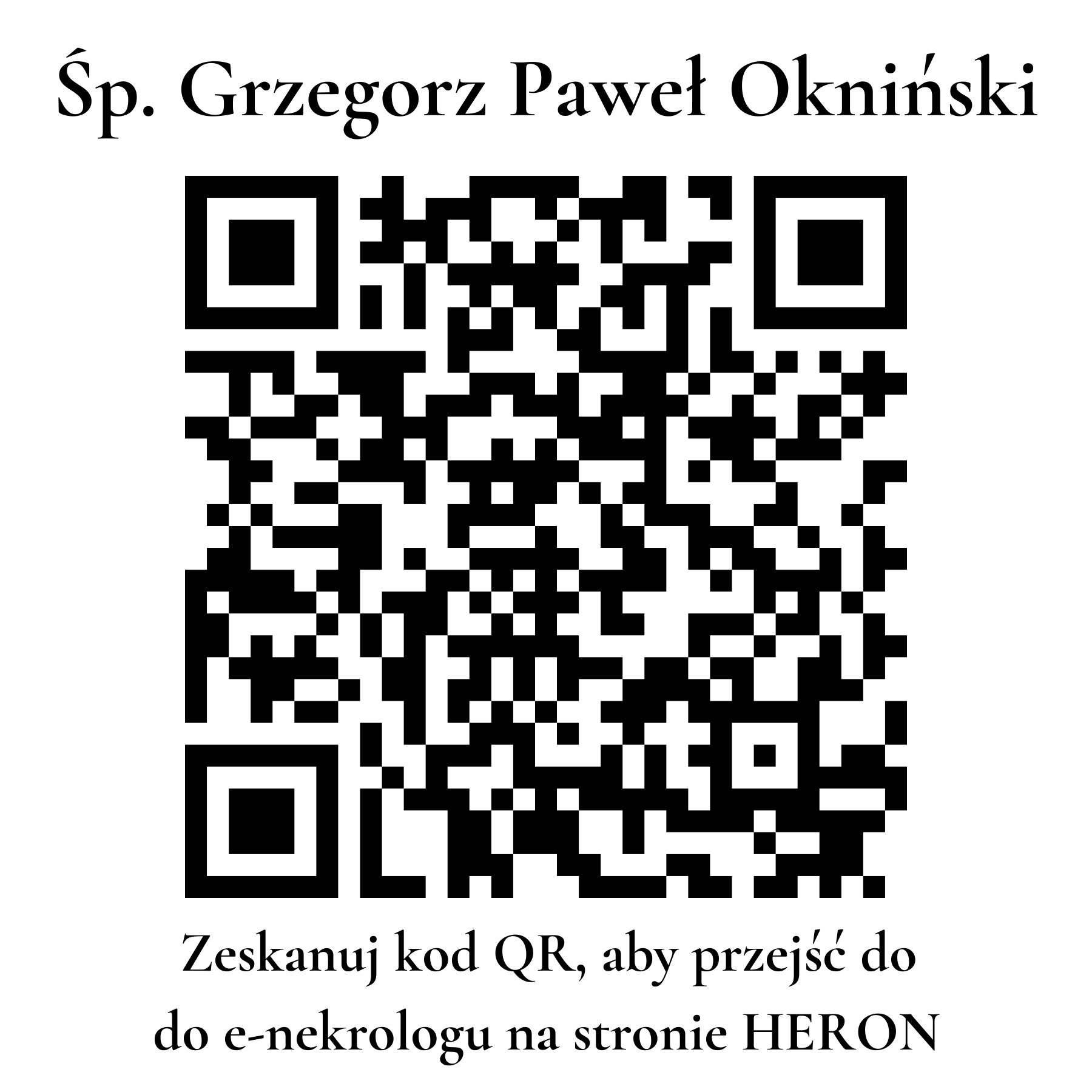 Kod QR do nekrologu Grzegorz Paweł Okniński