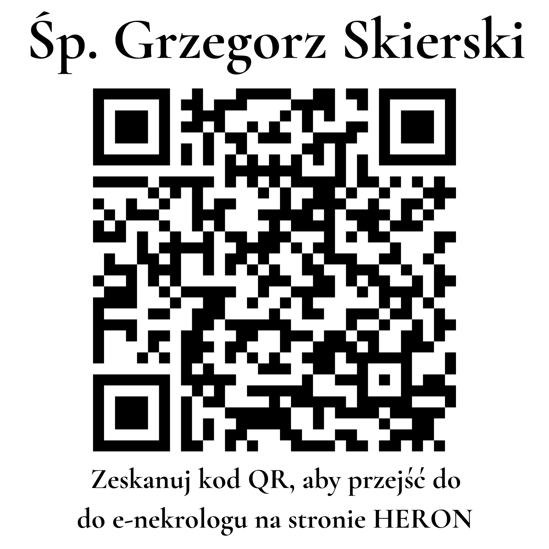 Kod QR do nekrologu Grzegorz Skierski