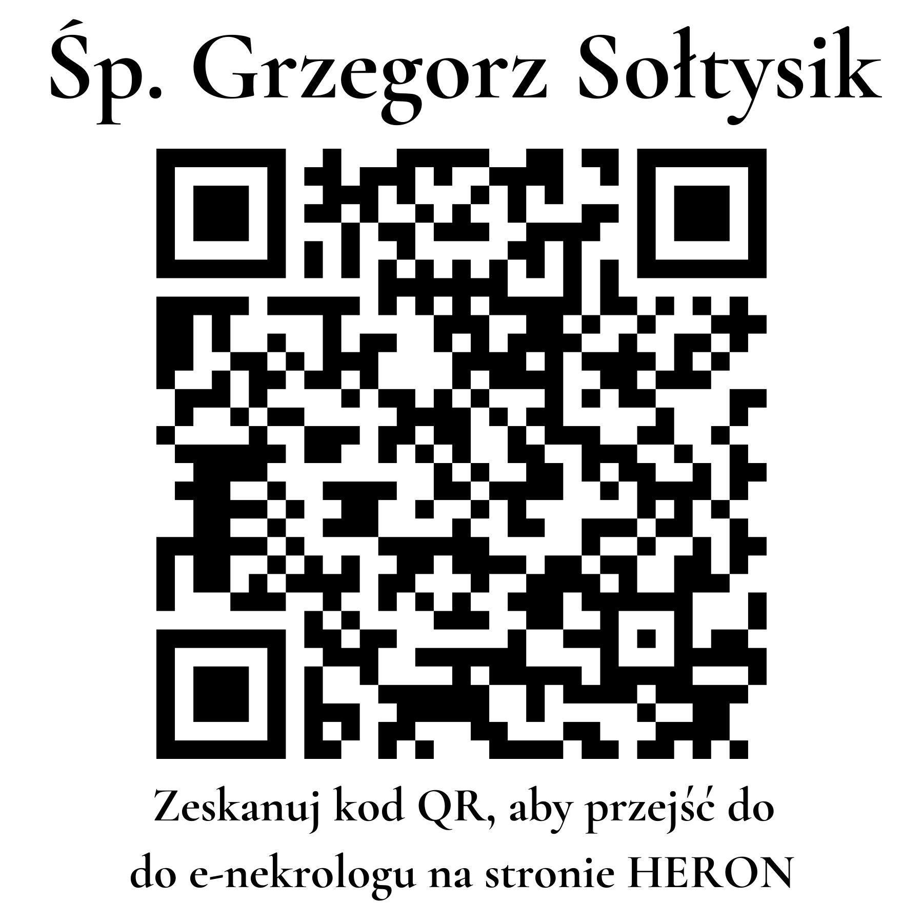 Kod QR do nekrologu Grzegorz Sołtysik