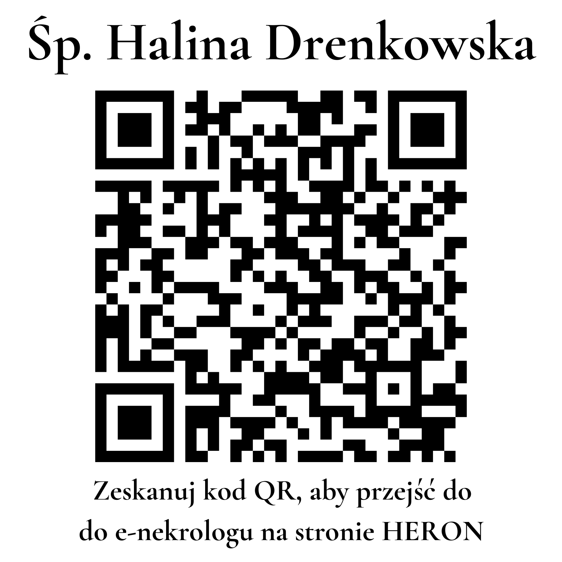 Kod QR do nekrologu Halina Drenkowska