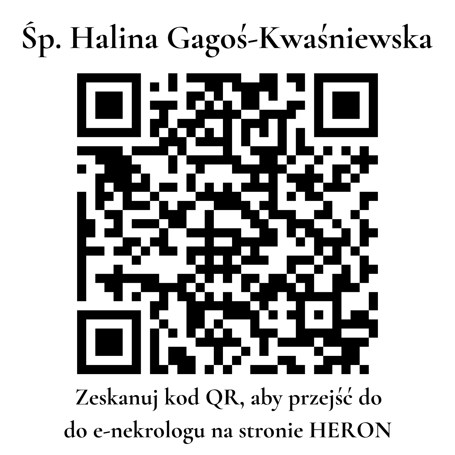 Kod QR do nekrologu Halina Gagoś-Kwaśniewska