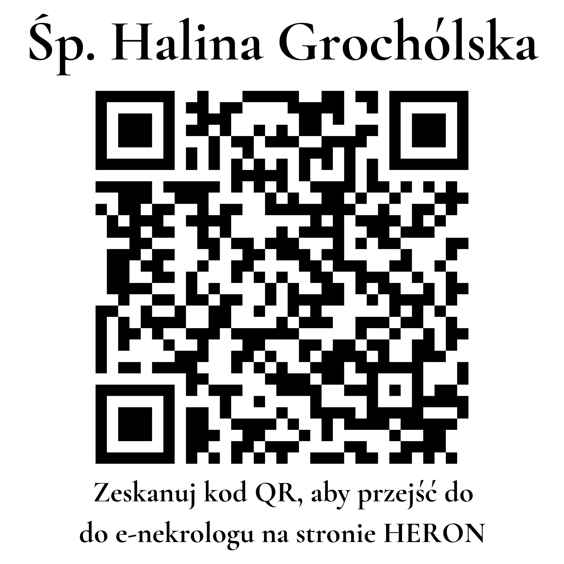 Kod QR do nekrologu Halina Grochólska