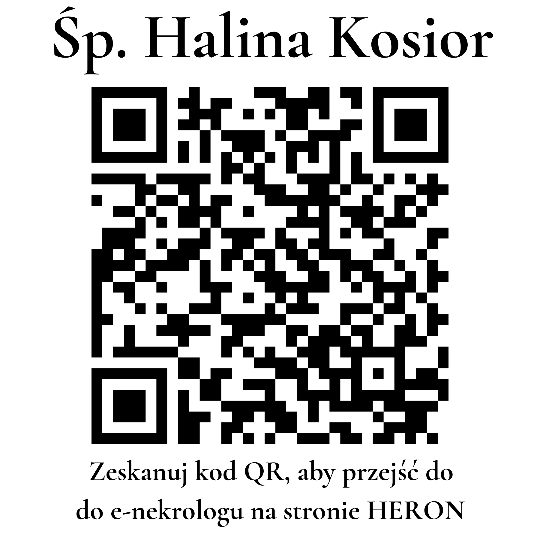 Kod QR do nekrologu Halina Kosior Kod QR do nekrologu Halina Kosior