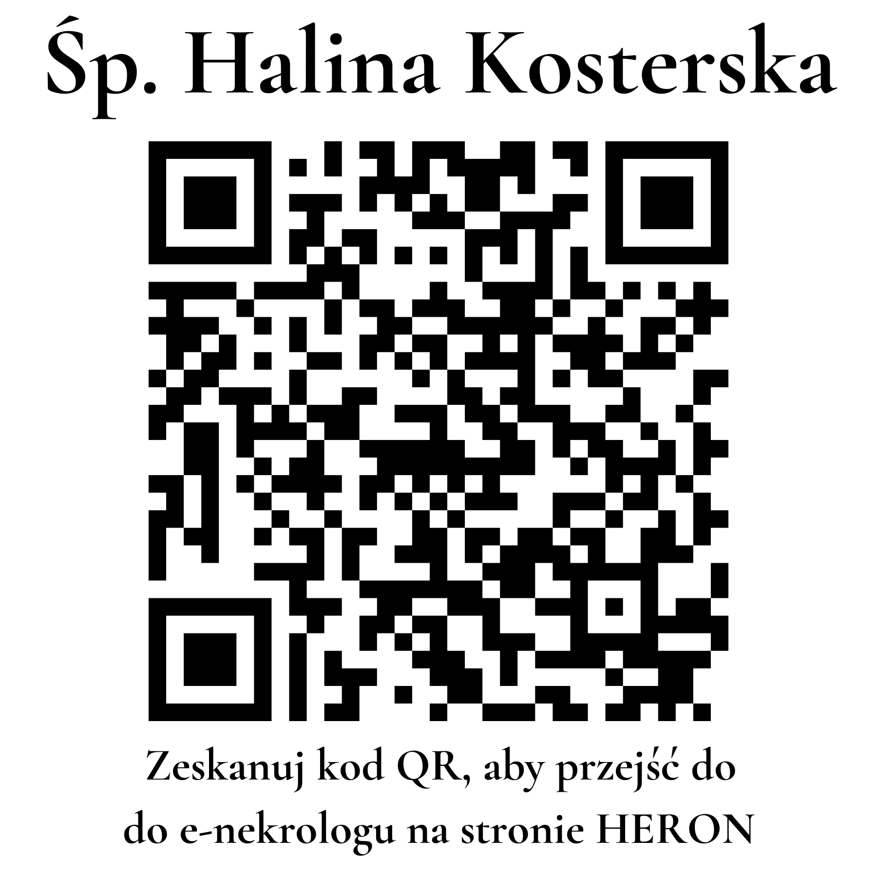 Kod QR do nekrologu Halina Kosterska Kod QR do nekrologu Halina Kosterska