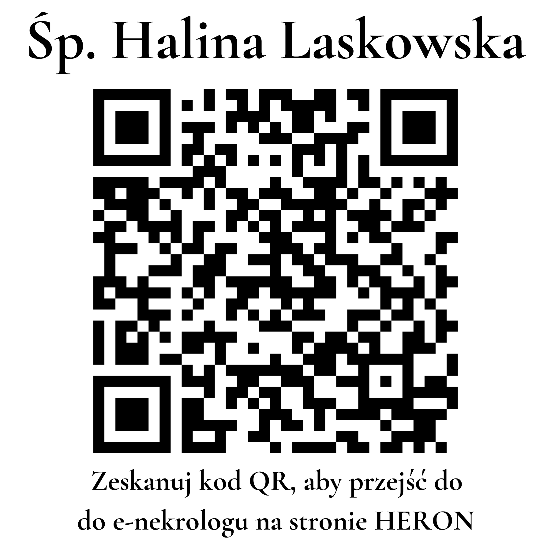 Kod QR do nekrologu Halina Laskowska