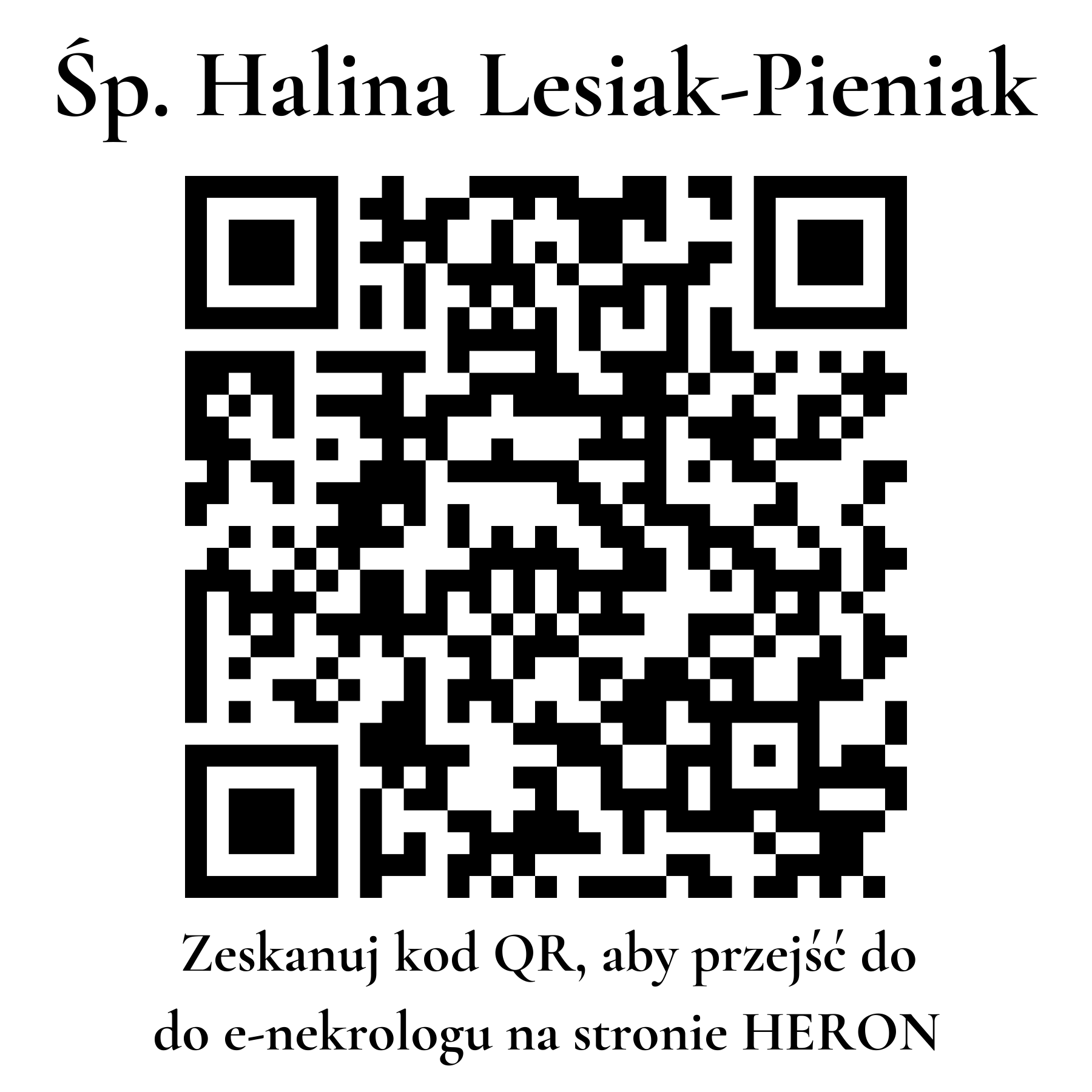 Kod QR do nekrologu Halina Lesiak-Pieniak