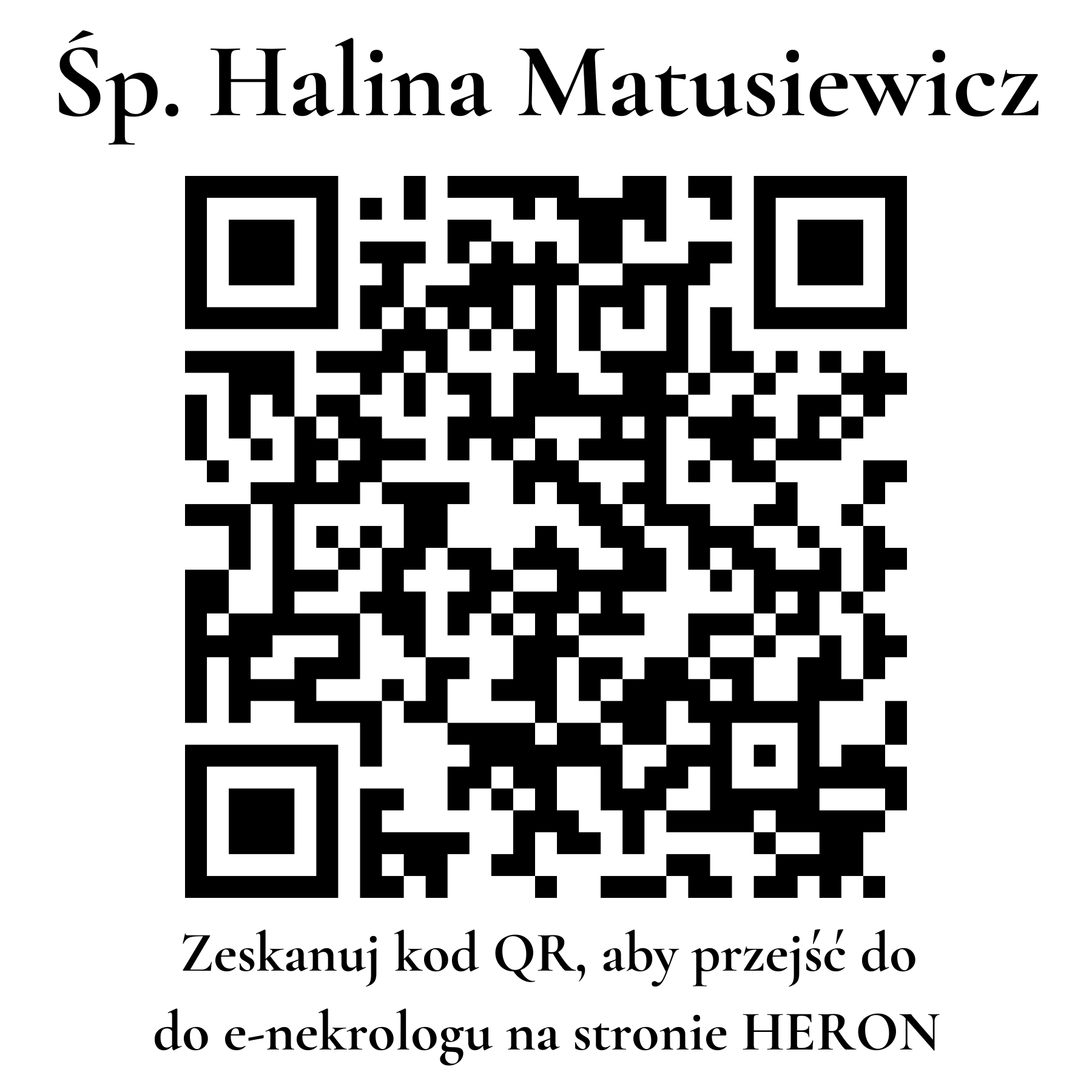 Kod QR do nekrologu Halina Matusiewicz