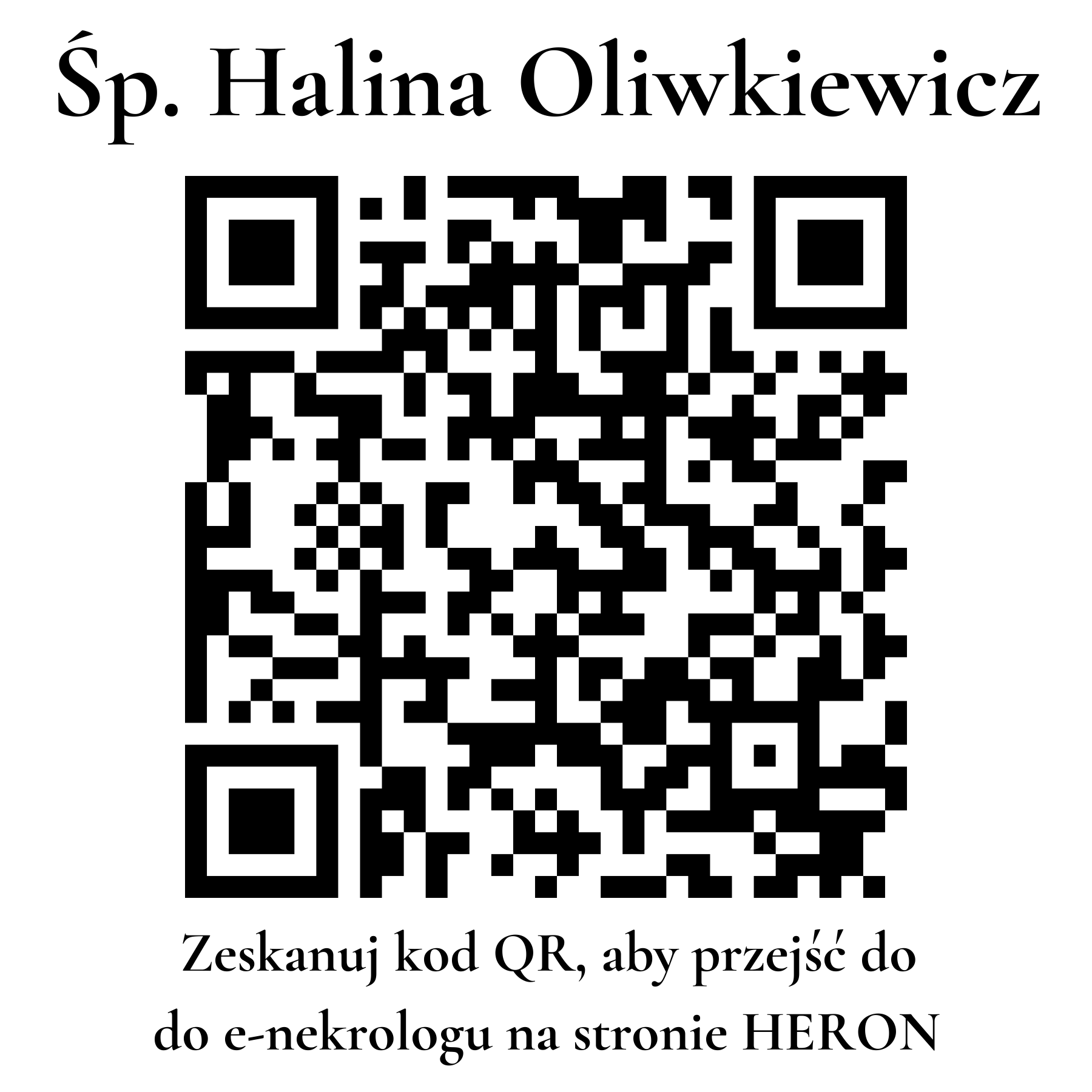 Kod QR do nekrologu Halina Oliwkiewicz