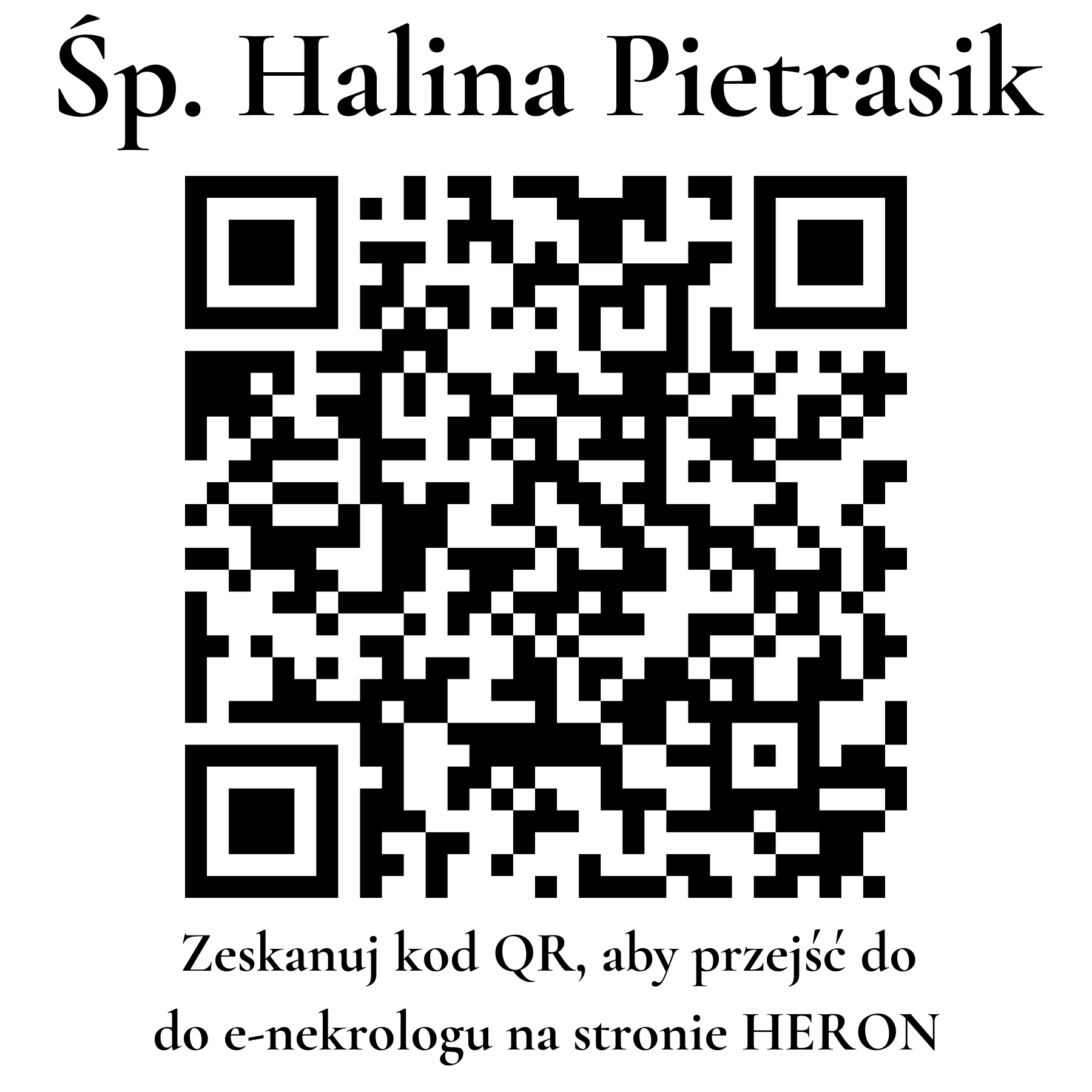 Kod QR do nekrologu Halina Pietrasik