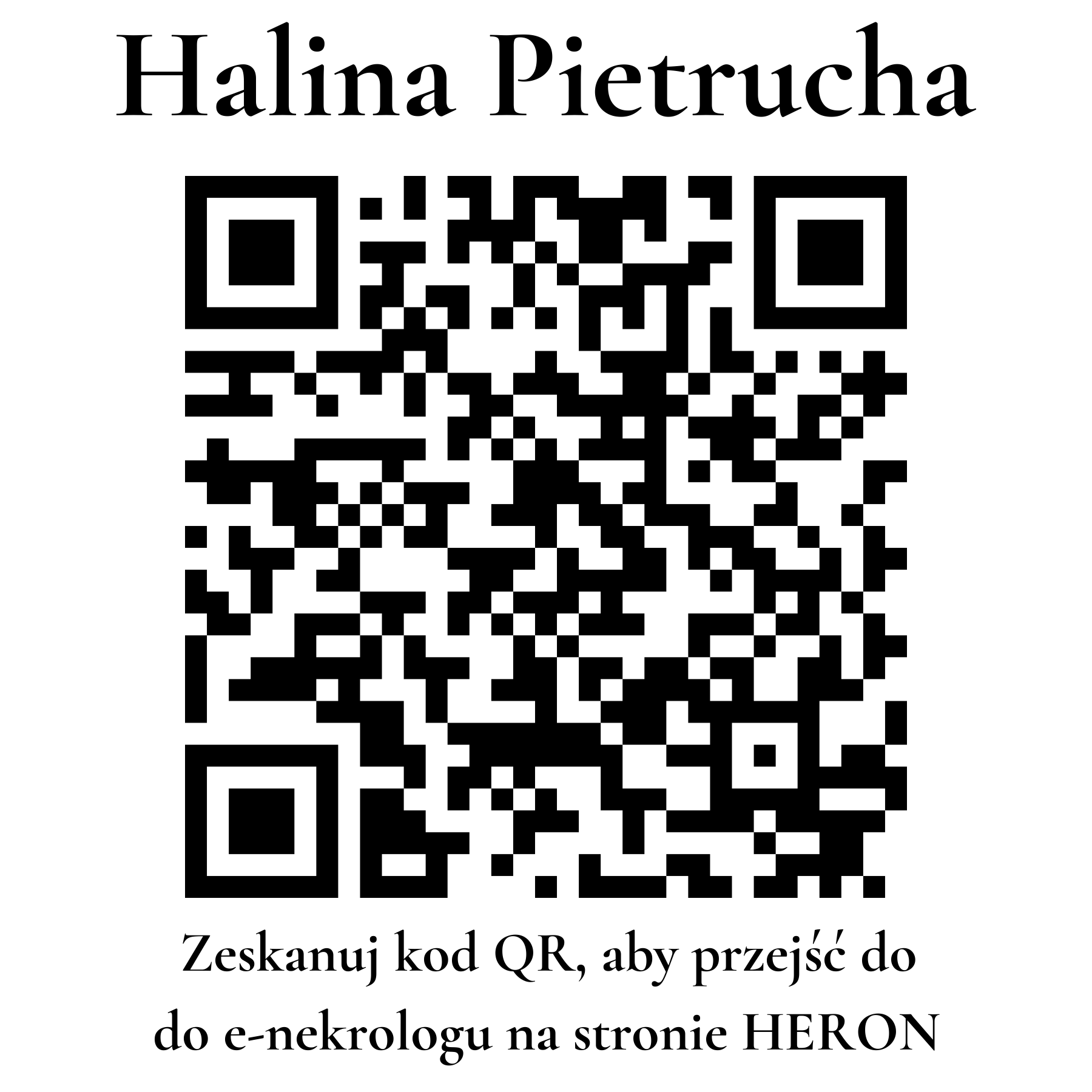 Kod QR do nekrologu Halina Pietrucha