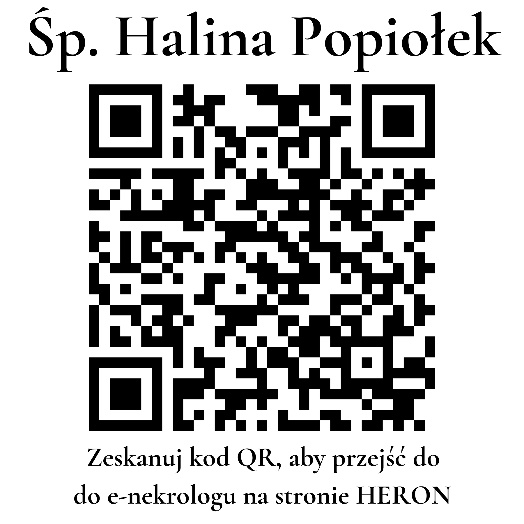 Kod QR do nekrologu Halina Popiołek