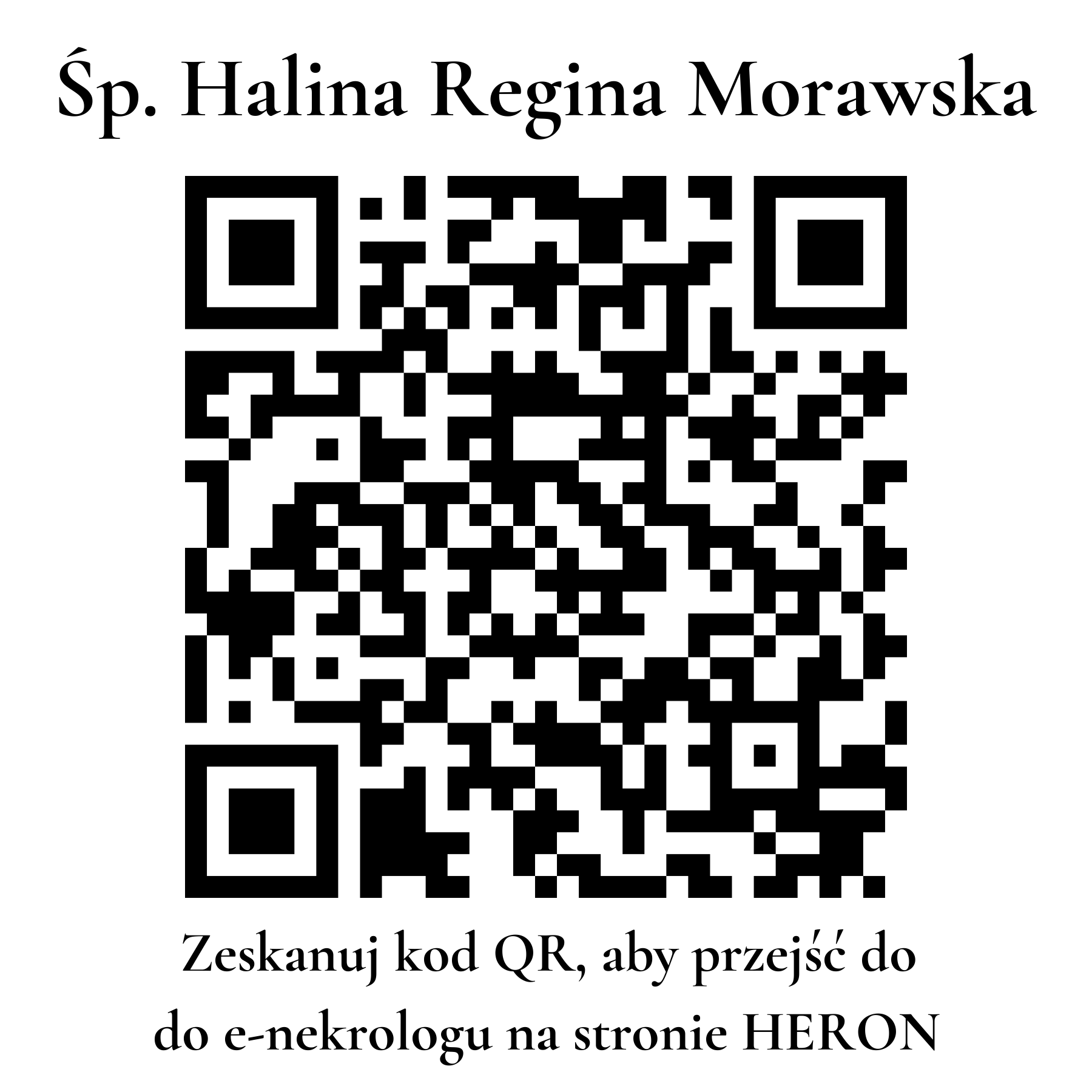Kod QR do nekrologu Halina Regina Morawska