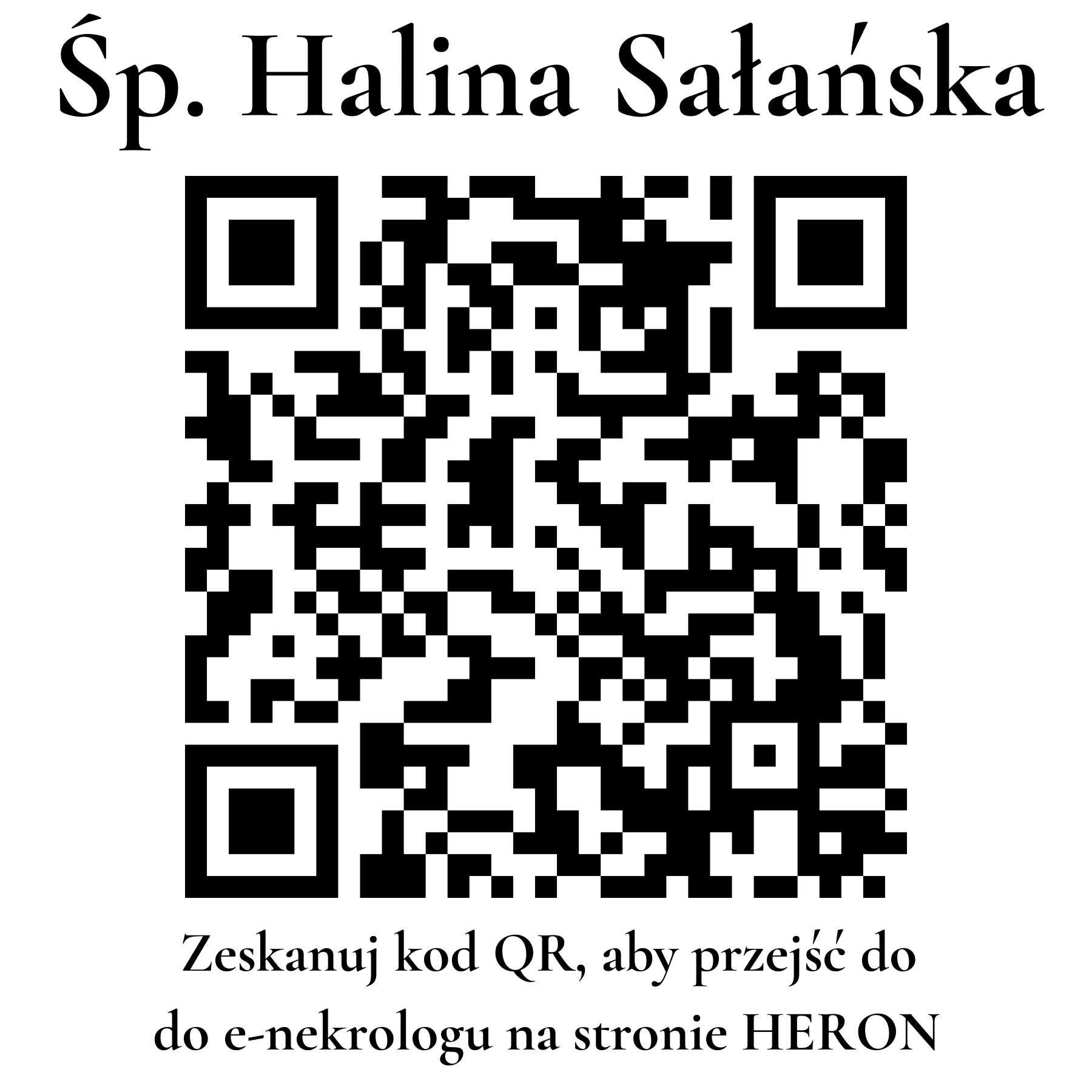 Kod QR do nekrologu Halina Sałańska