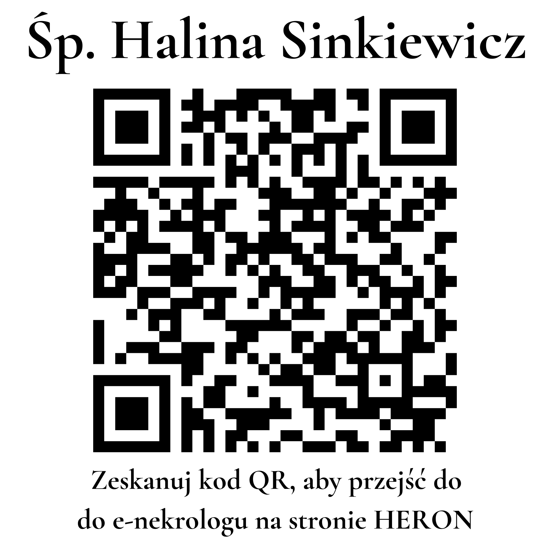 Kod QR do nekrologu Halina Sinkiewicz