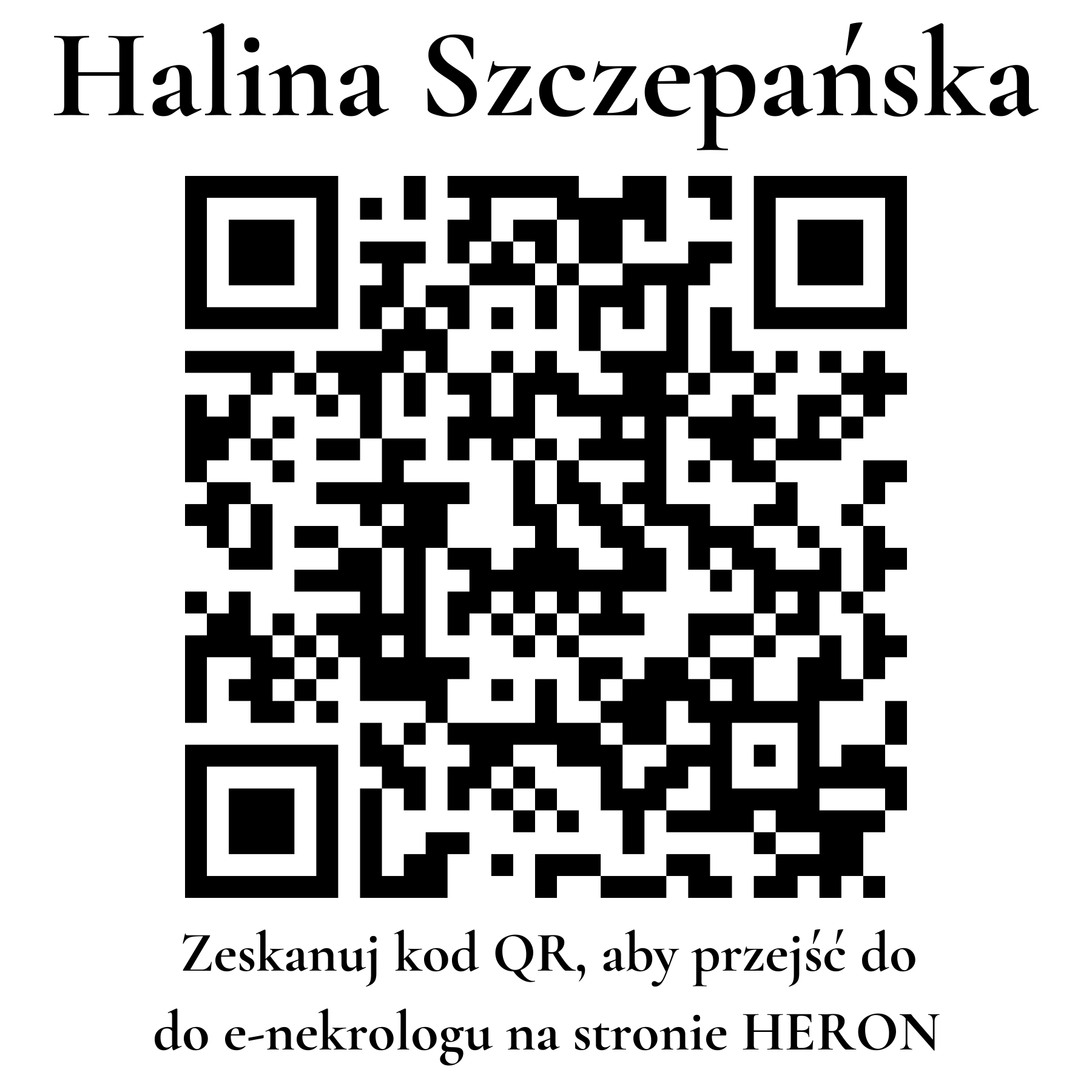 Kod QR do nekrologu Halina Szczepańska