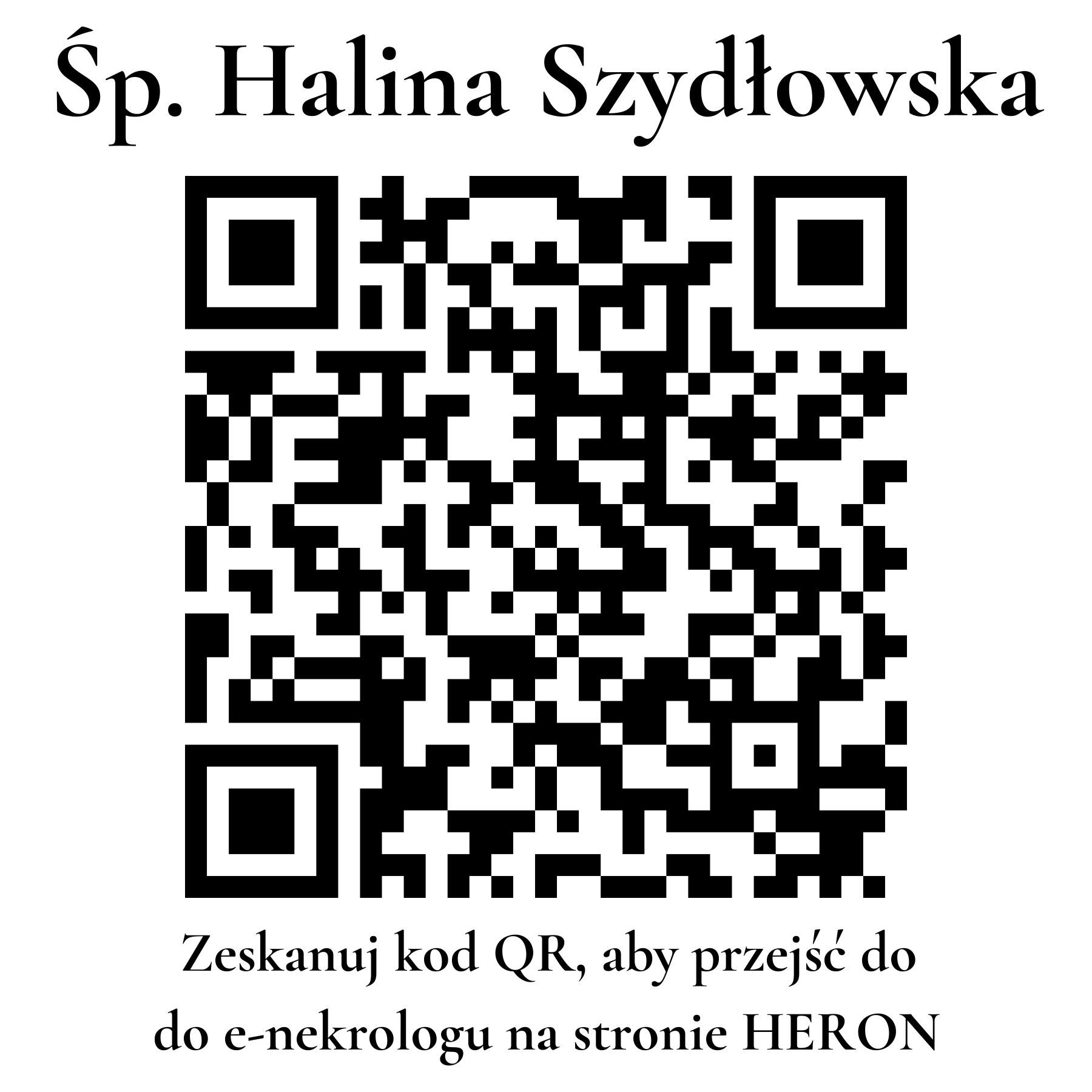 Kod QR do nekrologu Halina Szydłowska