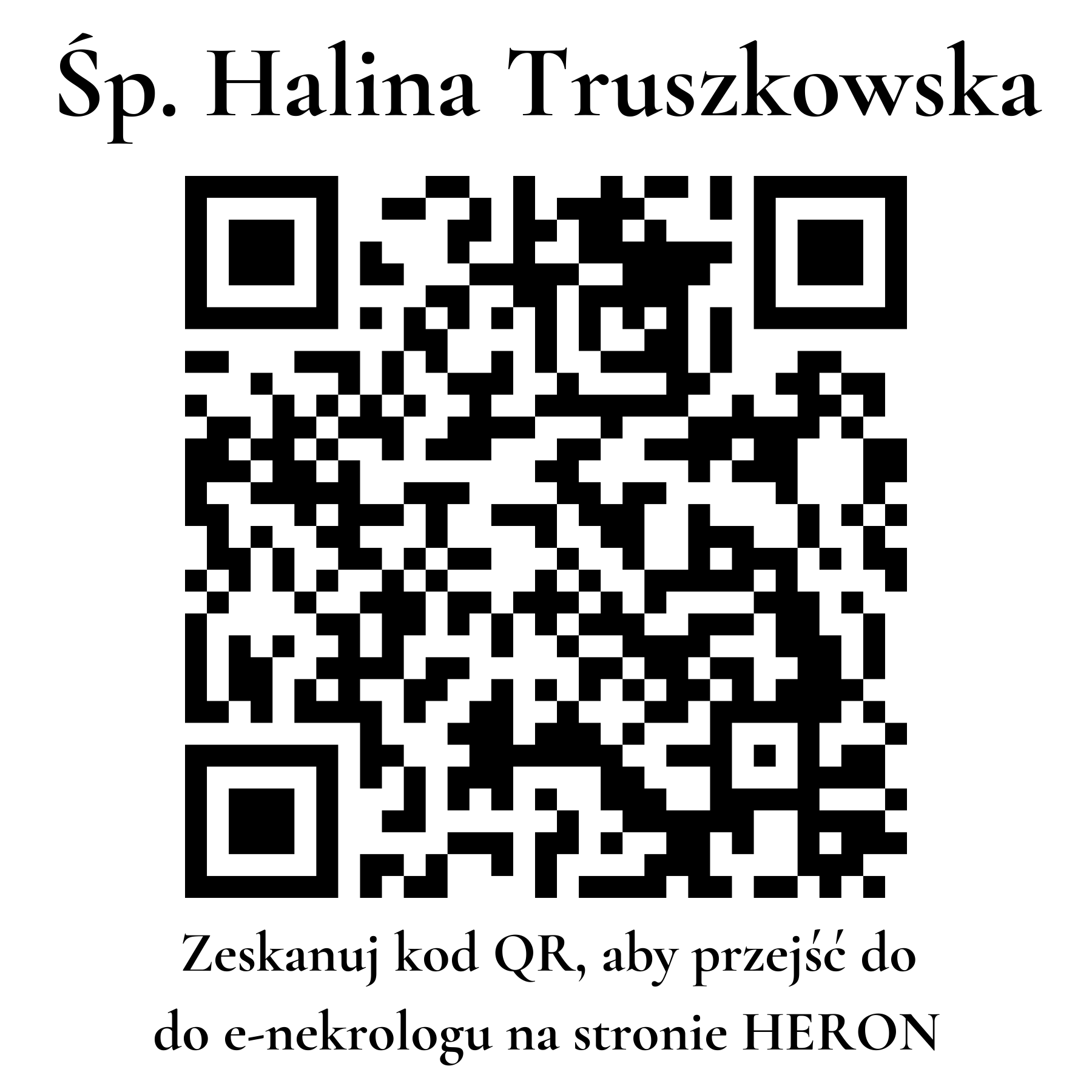 Kod QR do nekrologu Halina Truszkowska Kod QR do nekrologu Halina Truszkowska