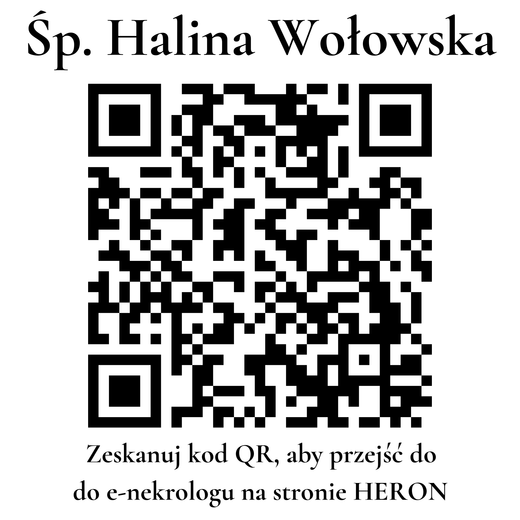 Kod QR do nekrologu Halina Wołowska