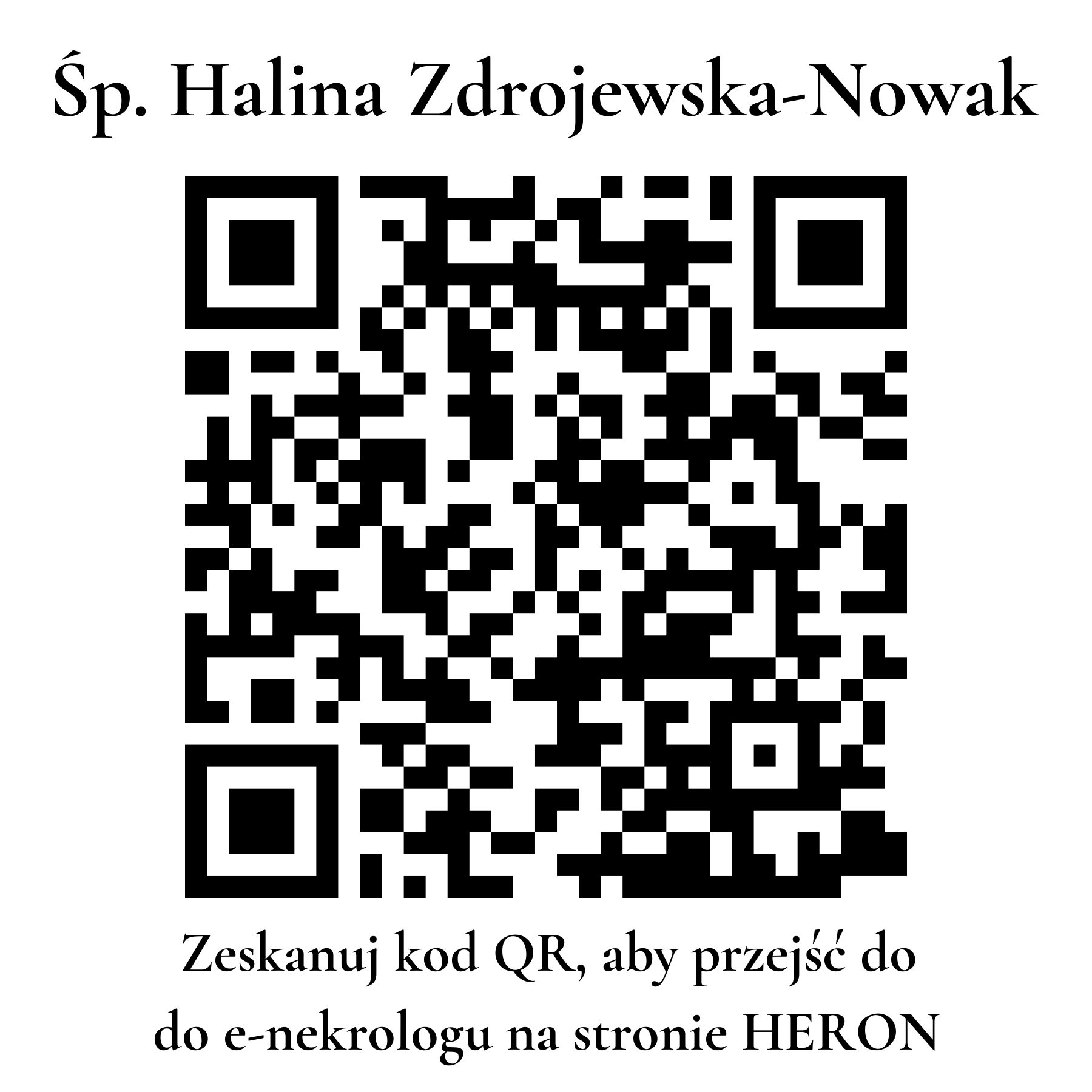 Kod QR do nekrologu Halina Zdrojewska-Nowak