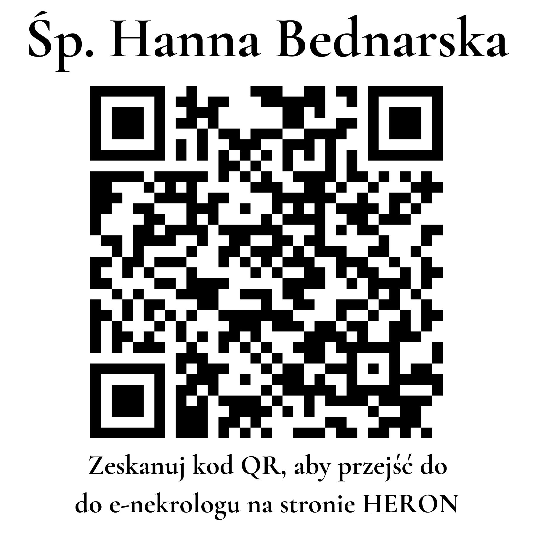 Kod QR do nekrologu Hanna Bednarska