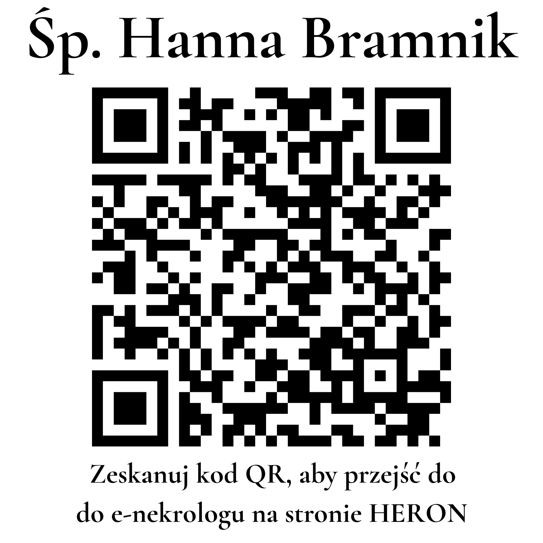 Kod QR do nekrologu Hanna Bramnik