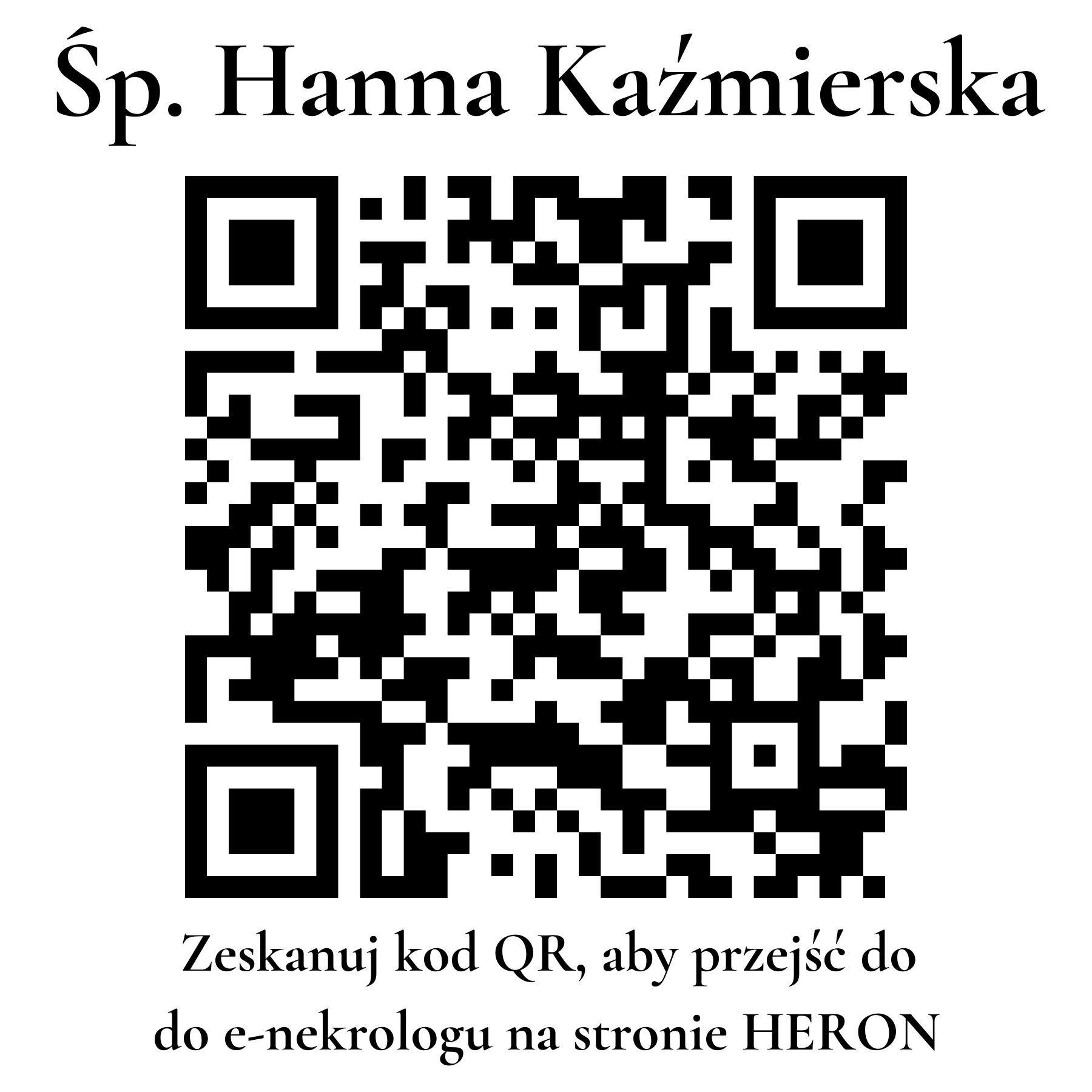 Kod QR do nekrologu Hanna Kaźmierska