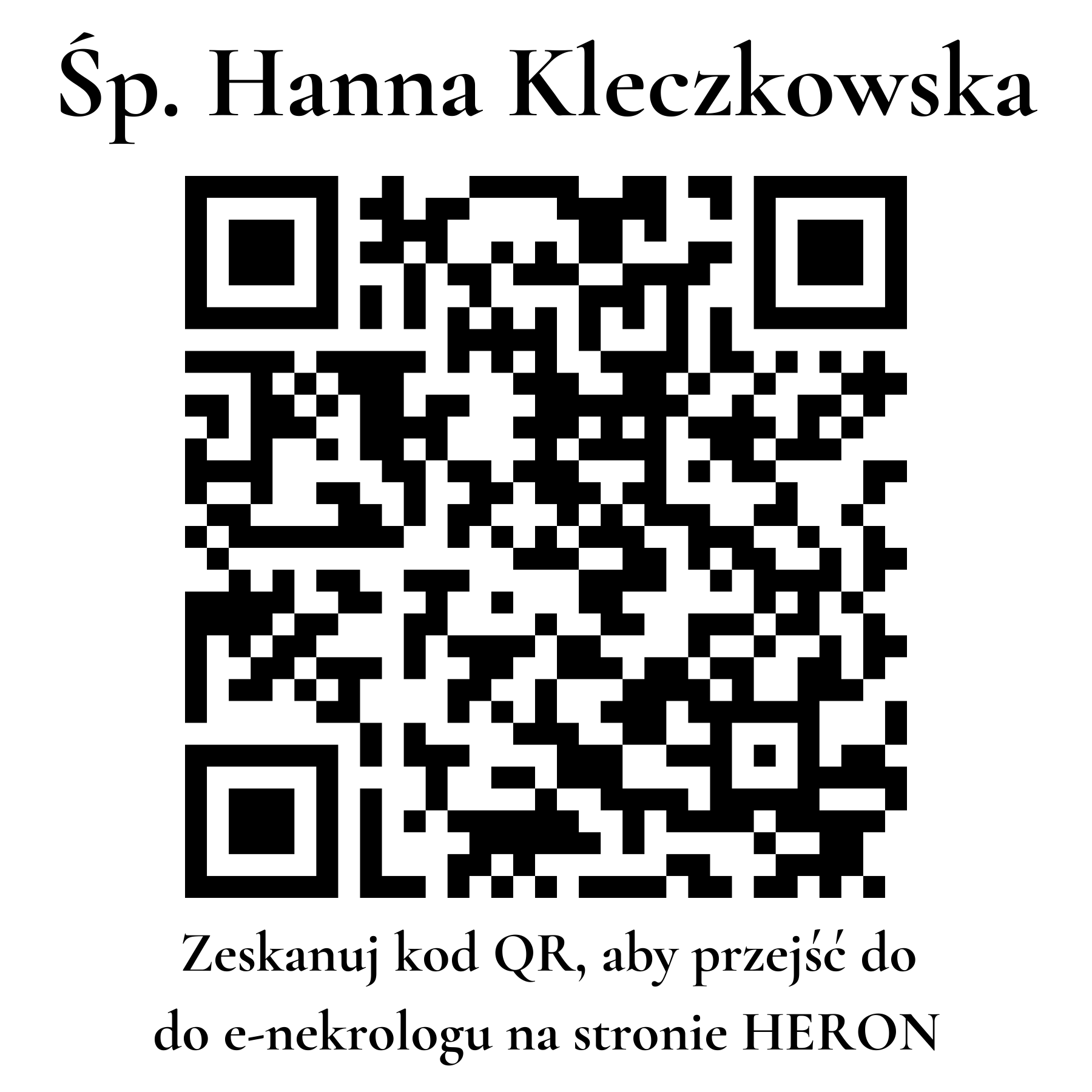 Kod QR do nekrologu Hanna Kleczkowska