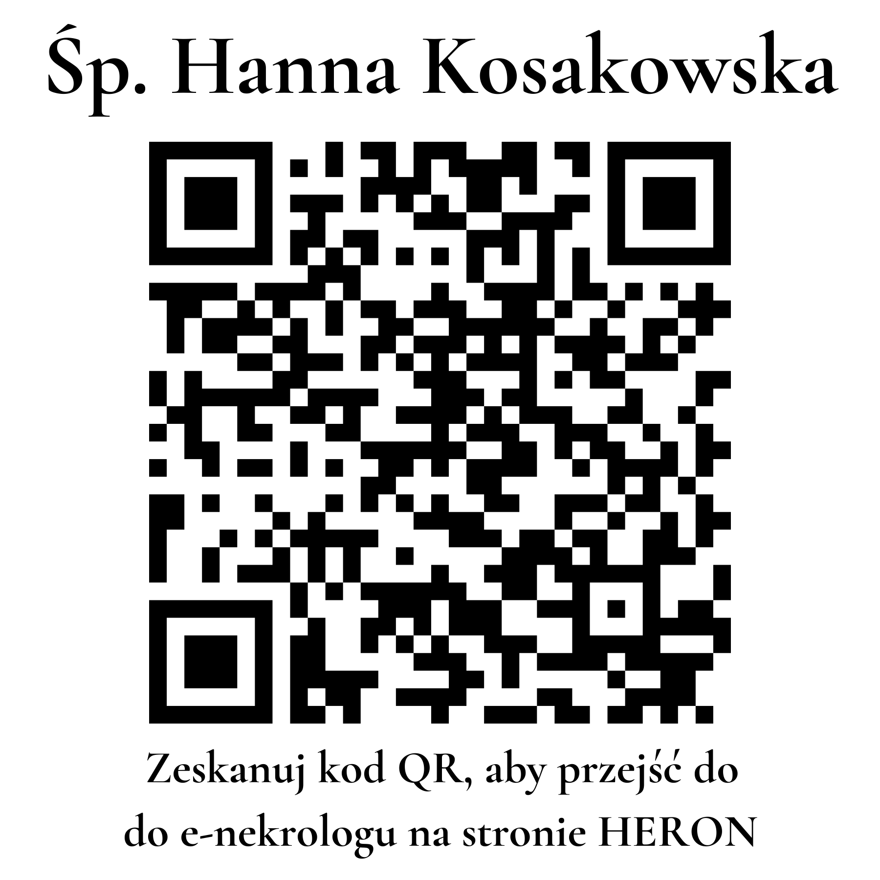 Kod QR do nekrologu Hanna Kosakowska
