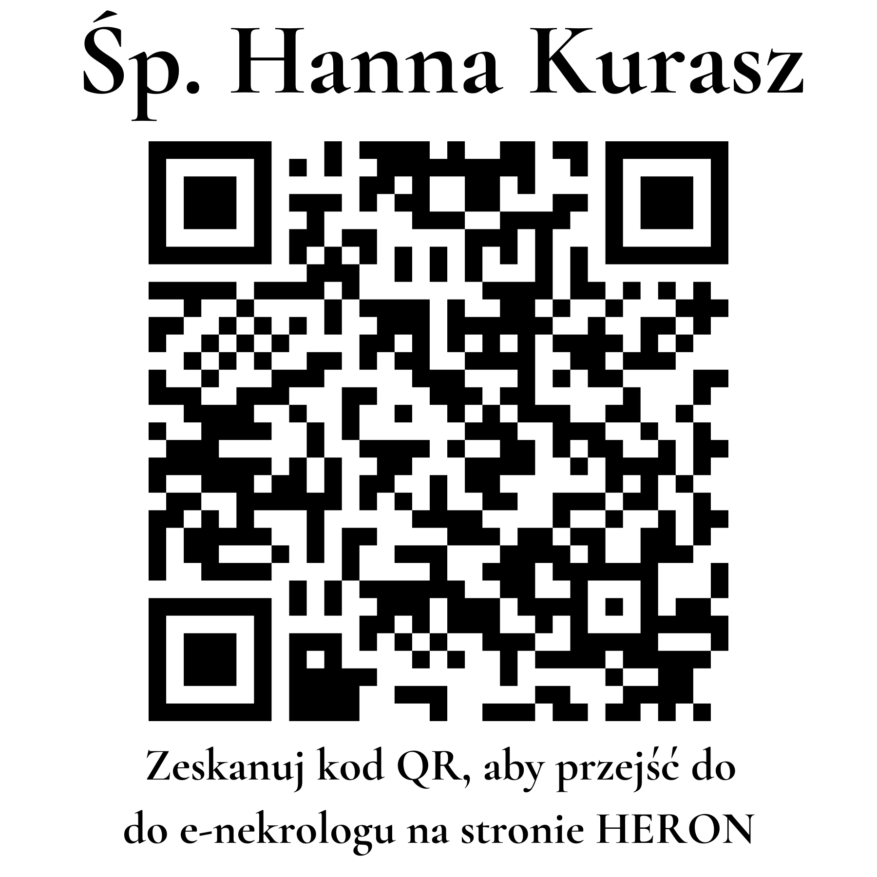 Kod QR do nekrologu Hanna Kurasz