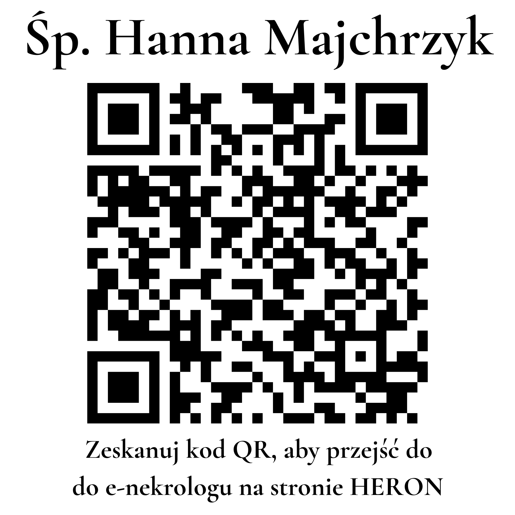 Kod QR do nekrologu Hanna Majchrzyk
