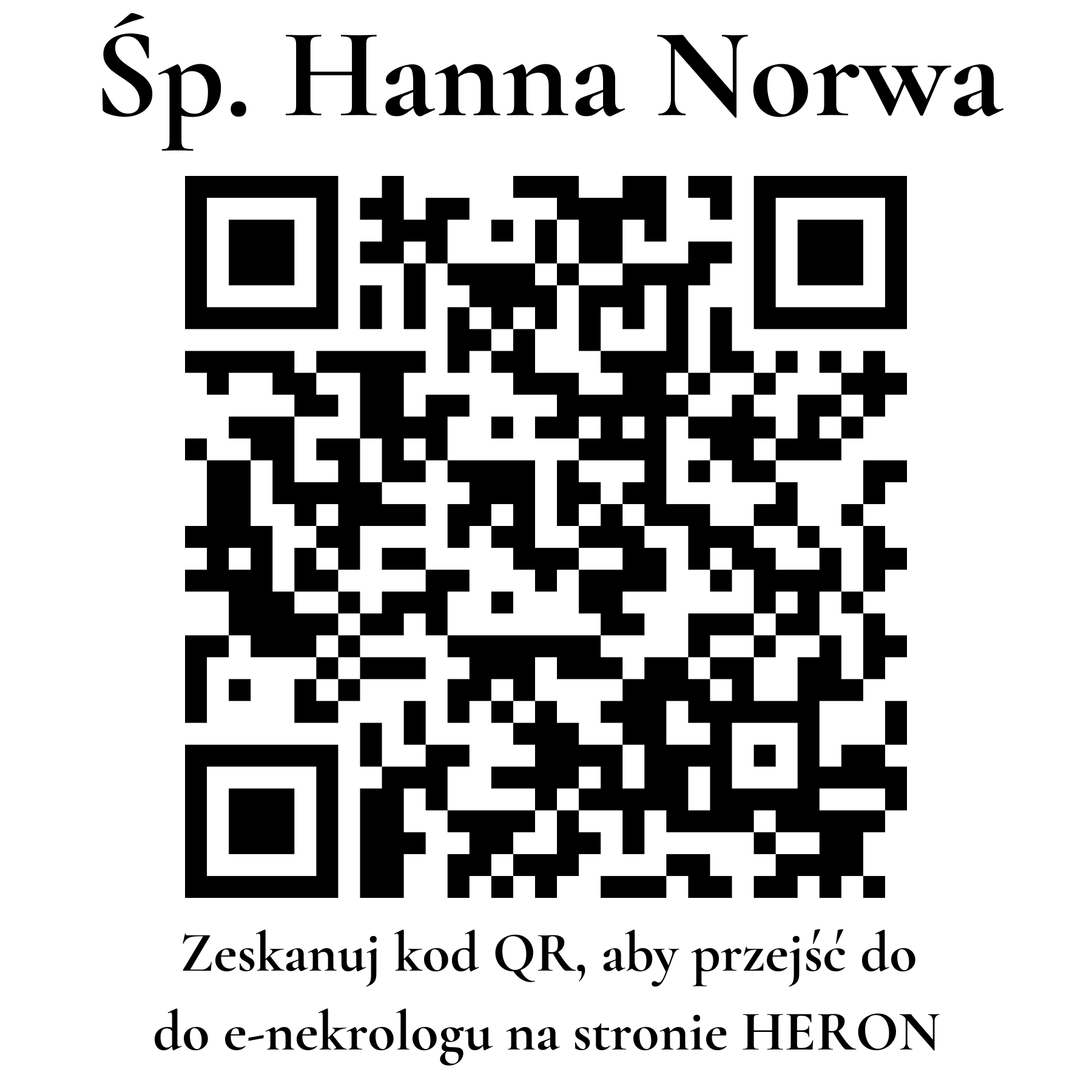 Kod QR do nekrologu Hanna Norwa Kod QR do nekrologu Hanna Norwa