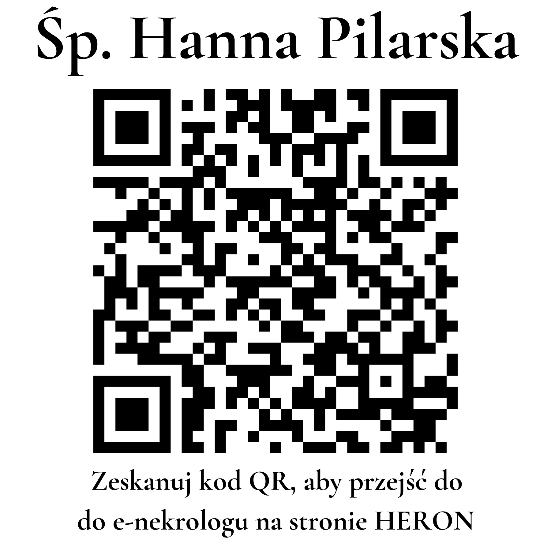 Kod QR do nekrologu Hanna Pilarska Kod QR do nekrologu Hanna Pilarska